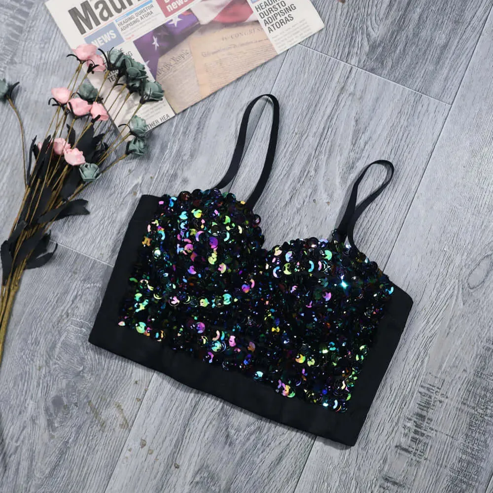 Bold Sequin Boned Corset