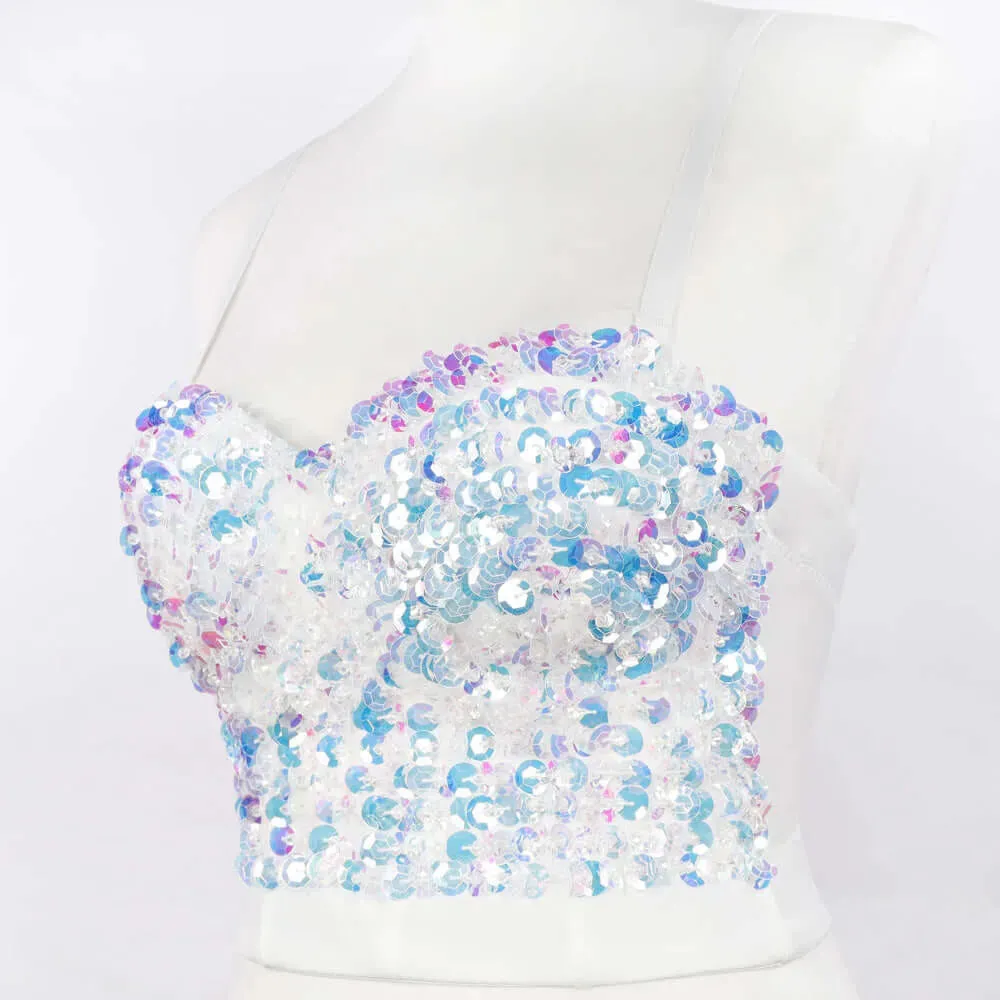 Bold Sequin Boned Corset