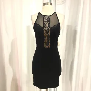 BOUTIQUE Short Black & Nude Form Fitting Gown Size 3/4
