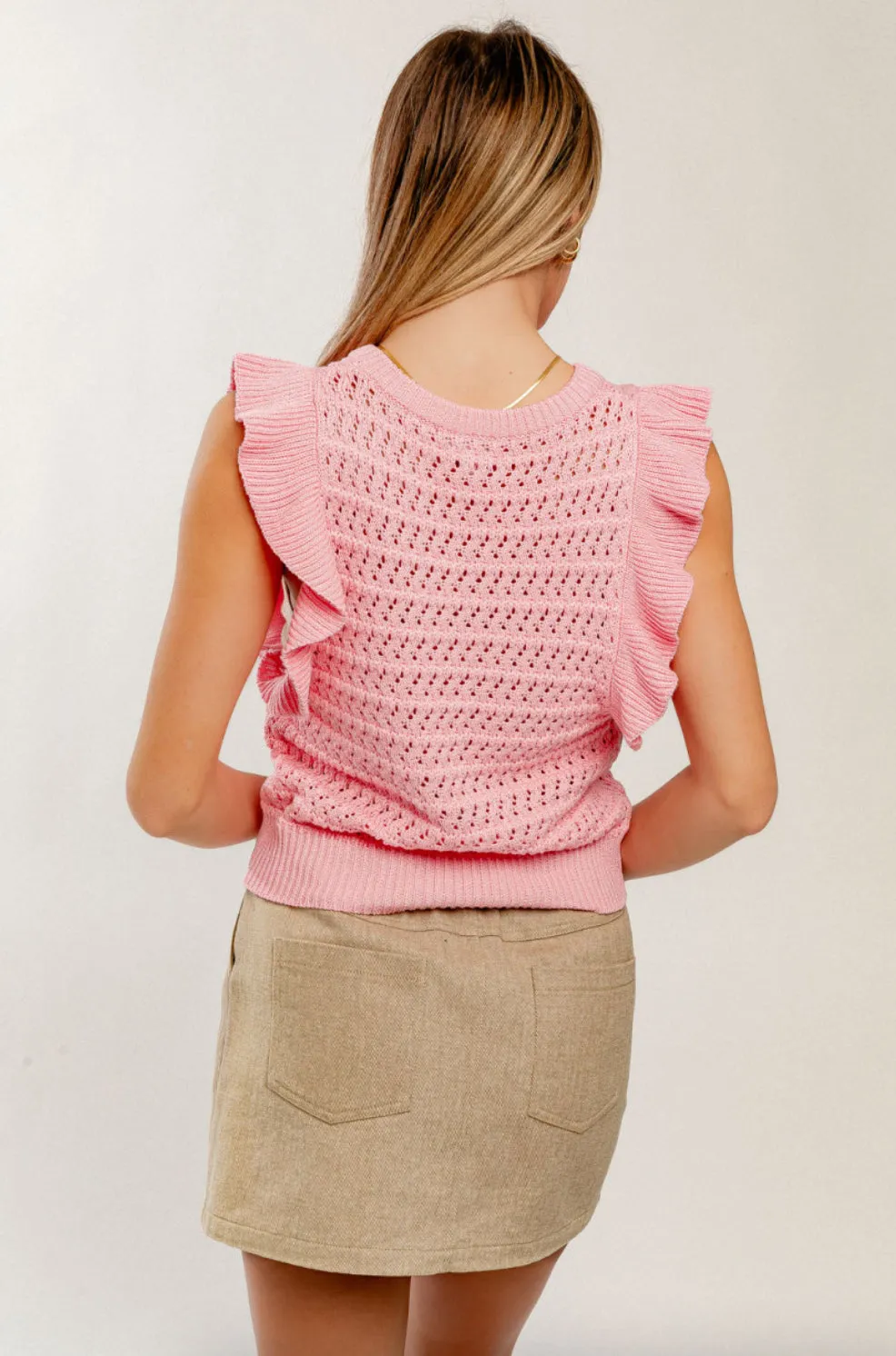 Bubble Gum Pink Ruffle Top