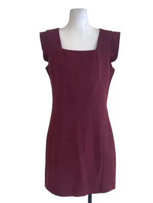Burgundy Plain Empire Dress