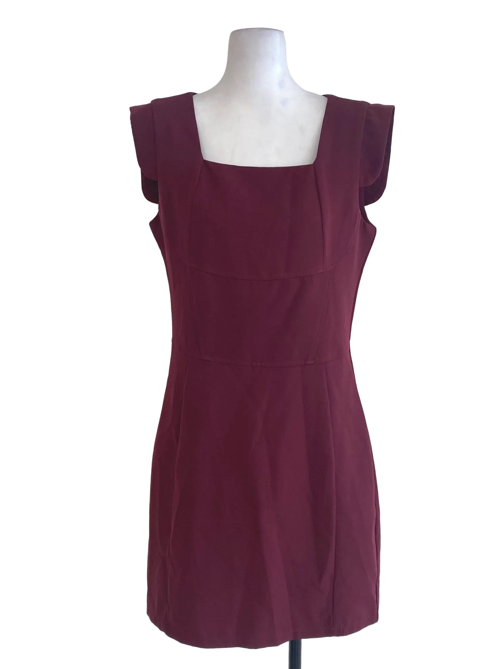 Burgundy Plain Empire Dress
