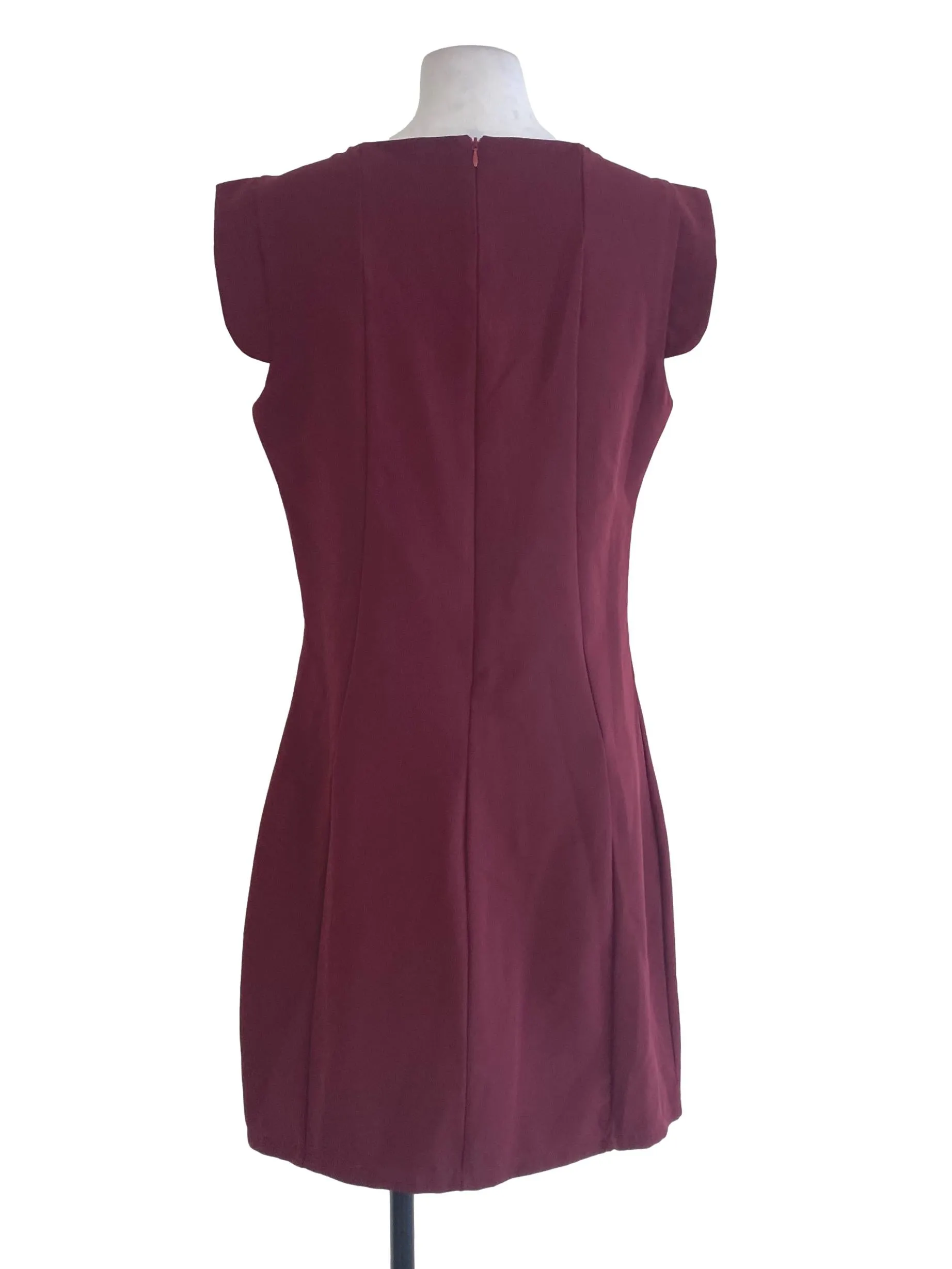 Burgundy Plain Empire Dress