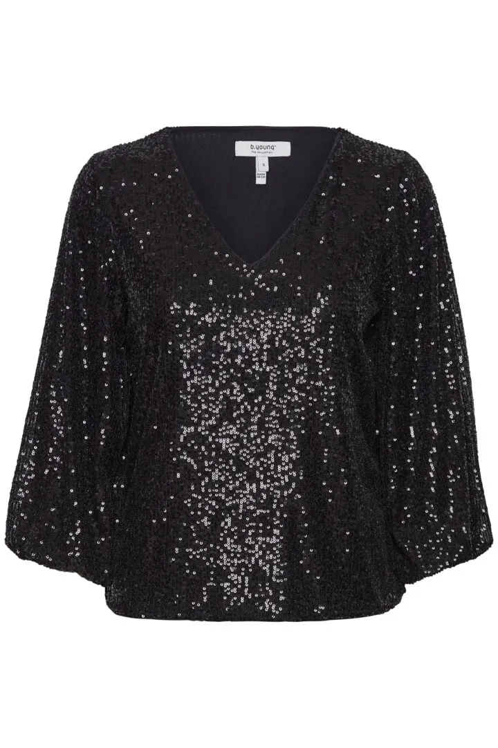 b.young black sequin top