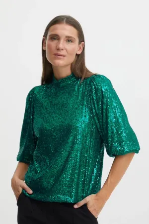 b.young green sequin top
