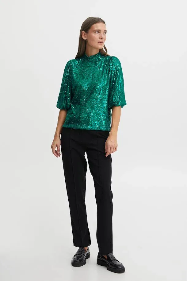 b.young green sequin top