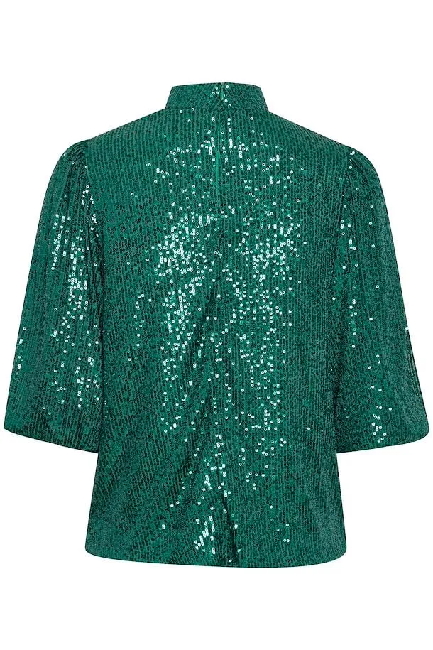 b.young green sequin top