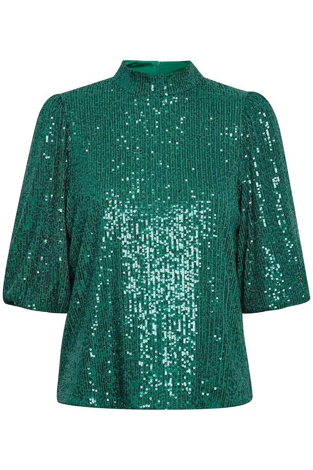 b.young green sequin top