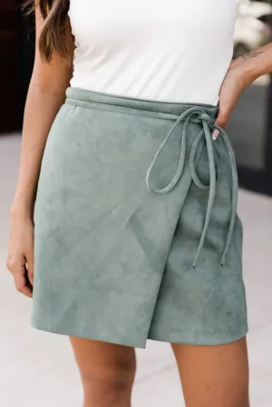 Canton Asymmetric Drawstring High Waist Mini Skirt