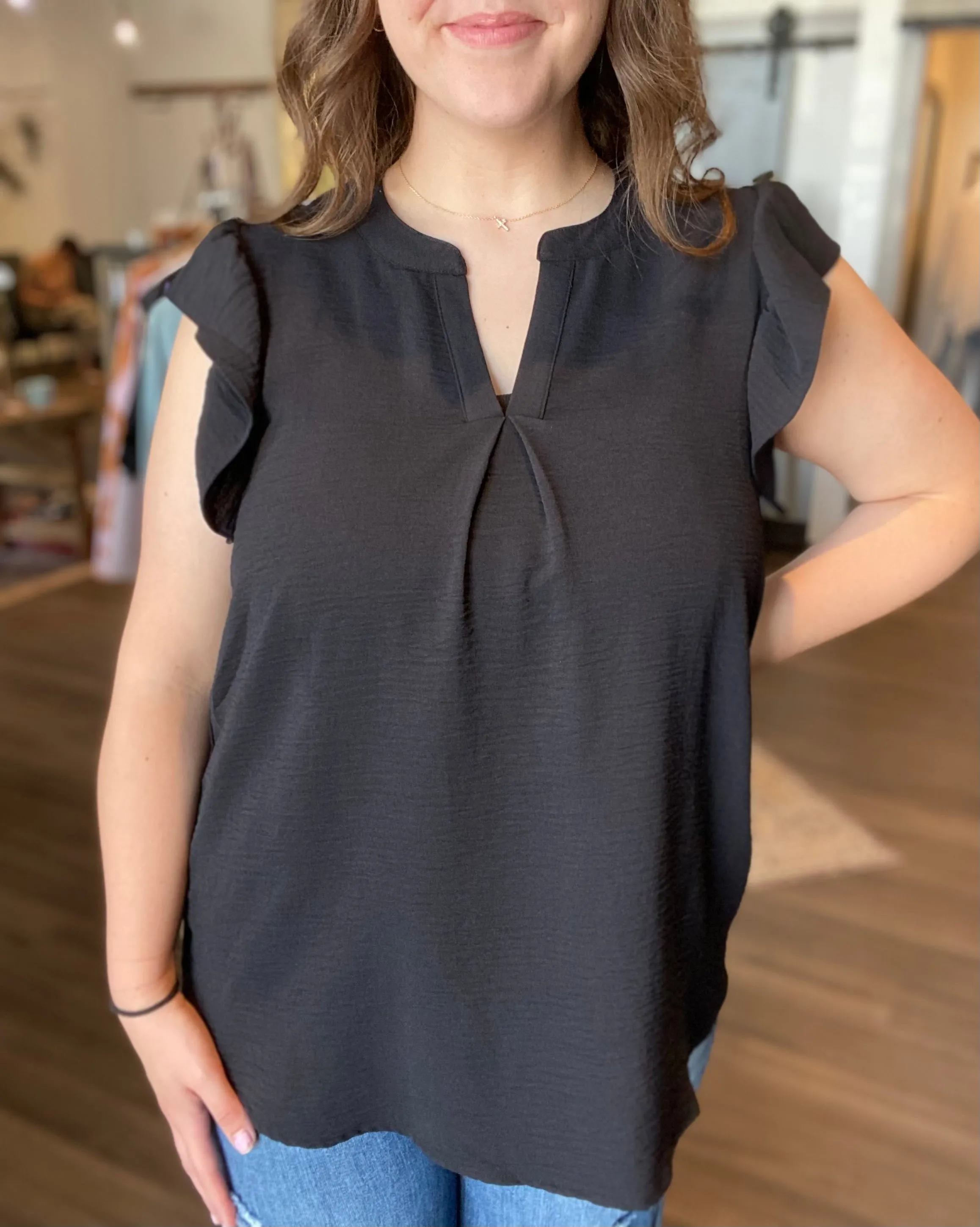 Cara Ruffle Sleeve Top