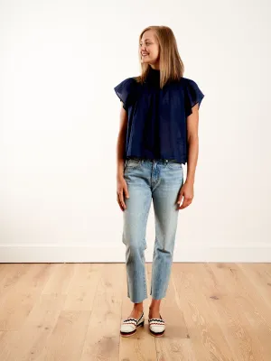 carla highneck shirt - navy