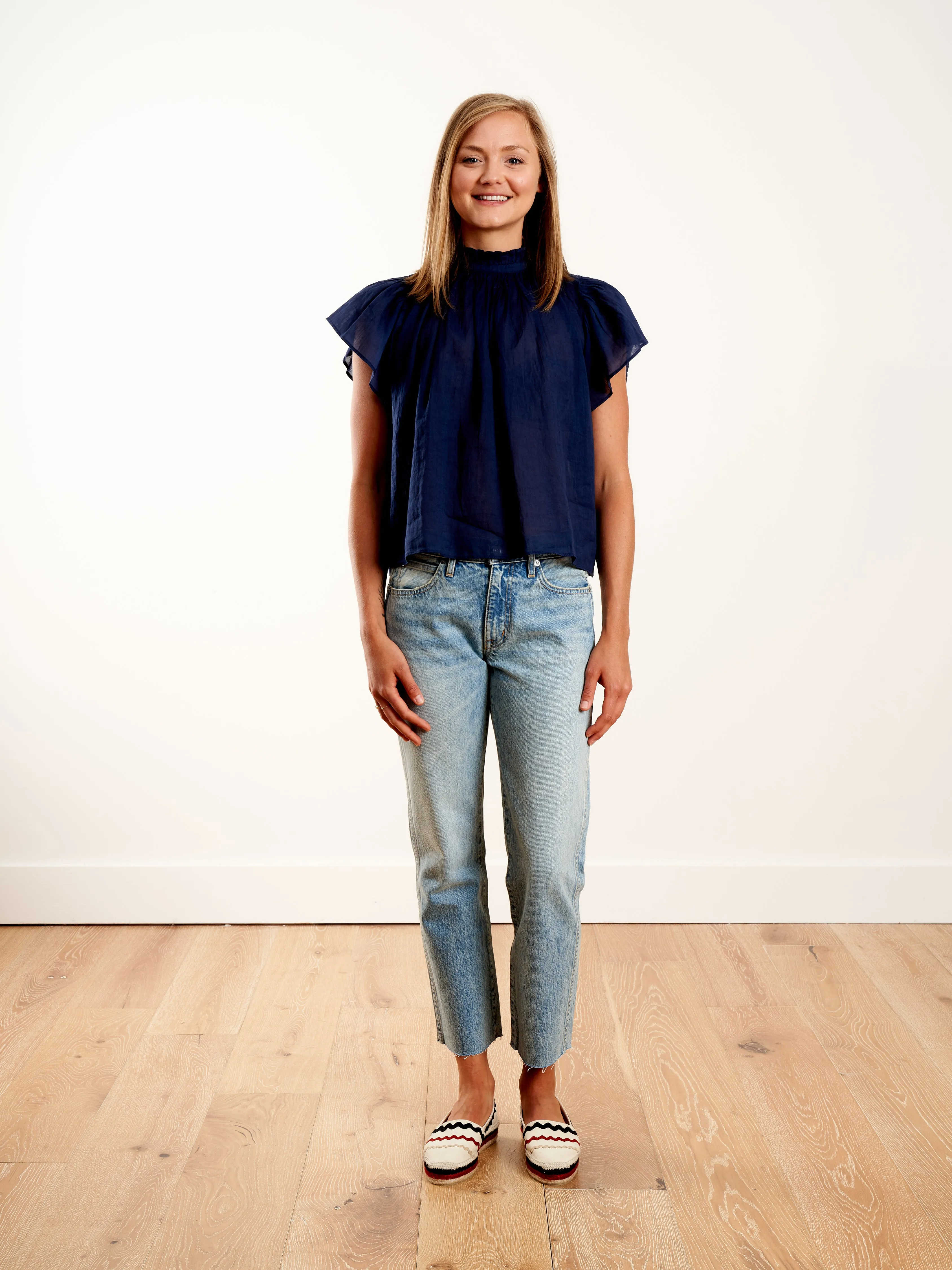 carla highneck shirt - navy