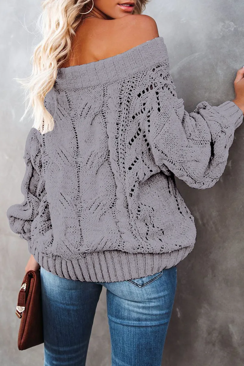 Casual Street Solid Patchwork Off the Shoulder Sweater(5 Colors)