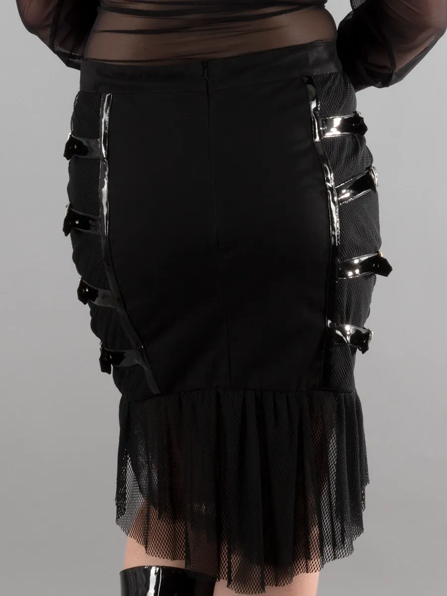 Cecilia Twill and Fishnet Skirt