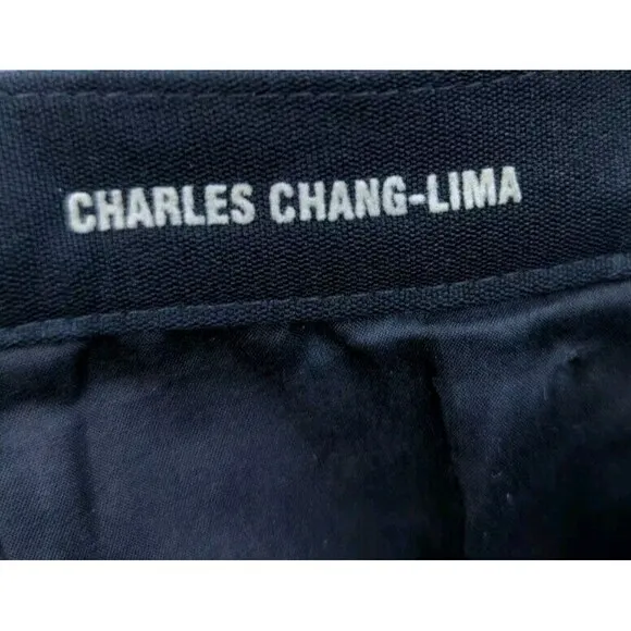 Charles Chang-Lima Floral Skirt Black White Cotton Pleated Workcore Work 6 S