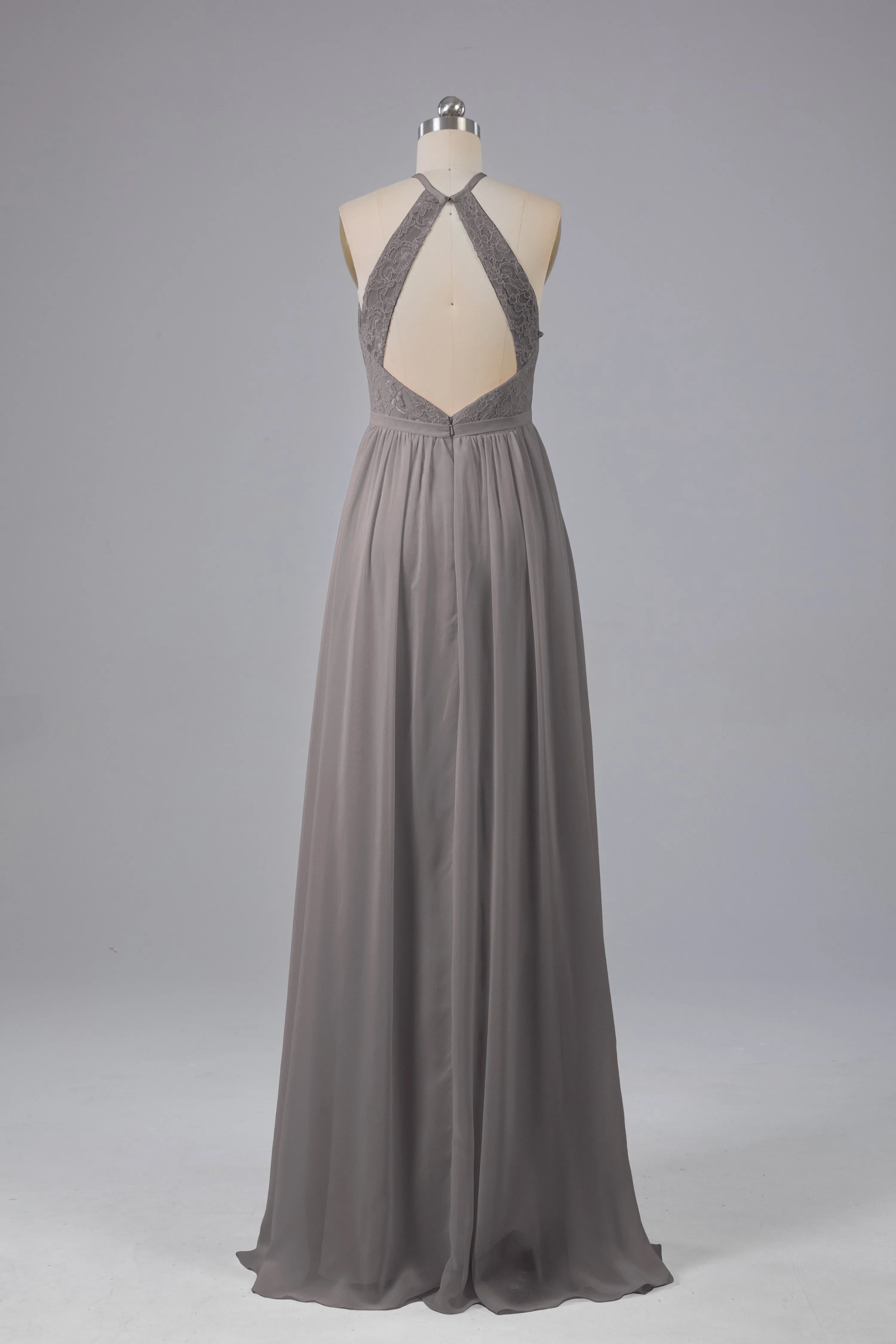 Chiffon Halter A-line Floor Length Bridesmaid Dresses