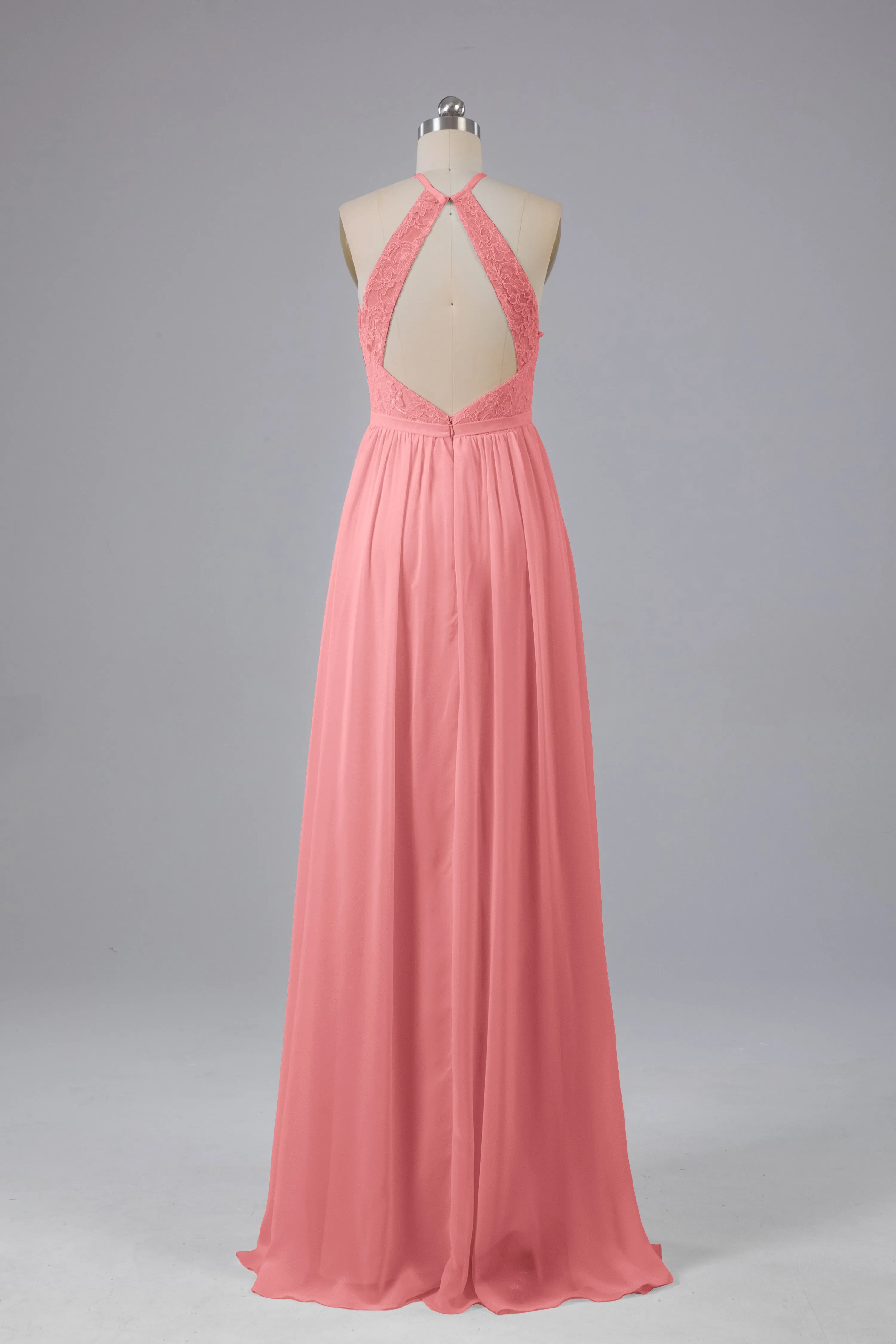 Chiffon Halter A-line Floor Length Bridesmaid Dresses
