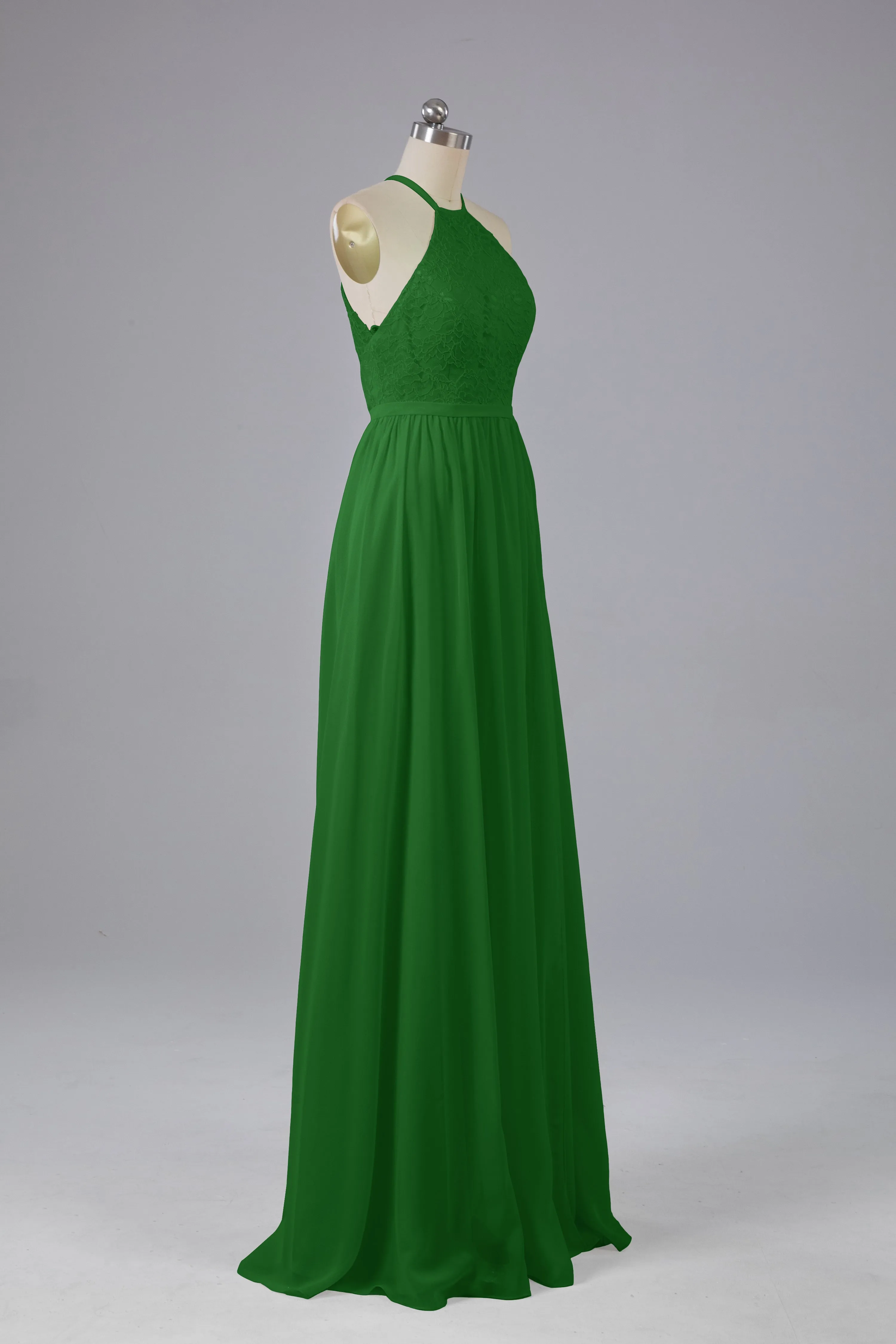 Chiffon Halter A-line Floor Length Bridesmaid Dresses