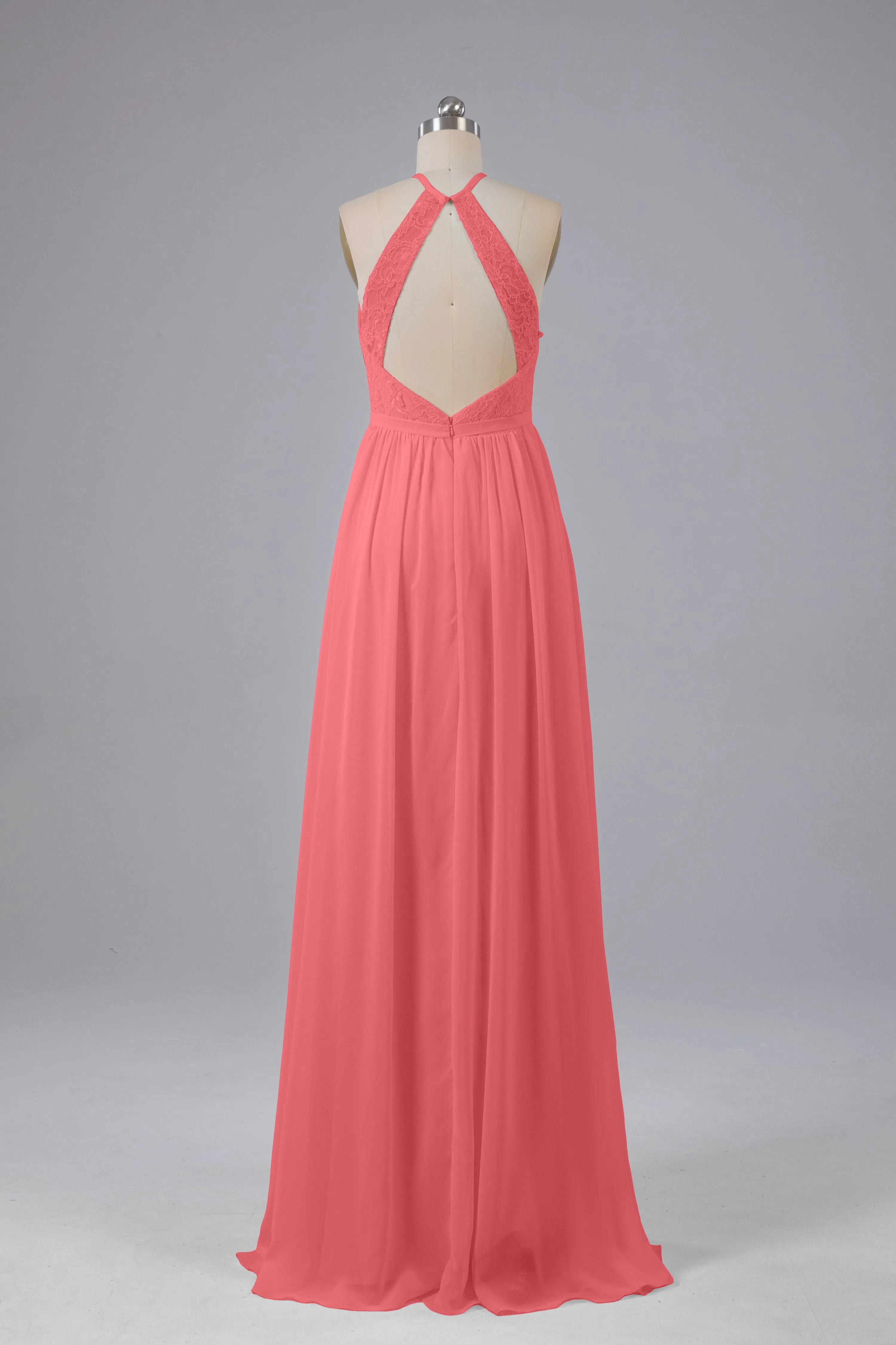 Chiffon Halter A-line Floor Length Bridesmaid Dresses