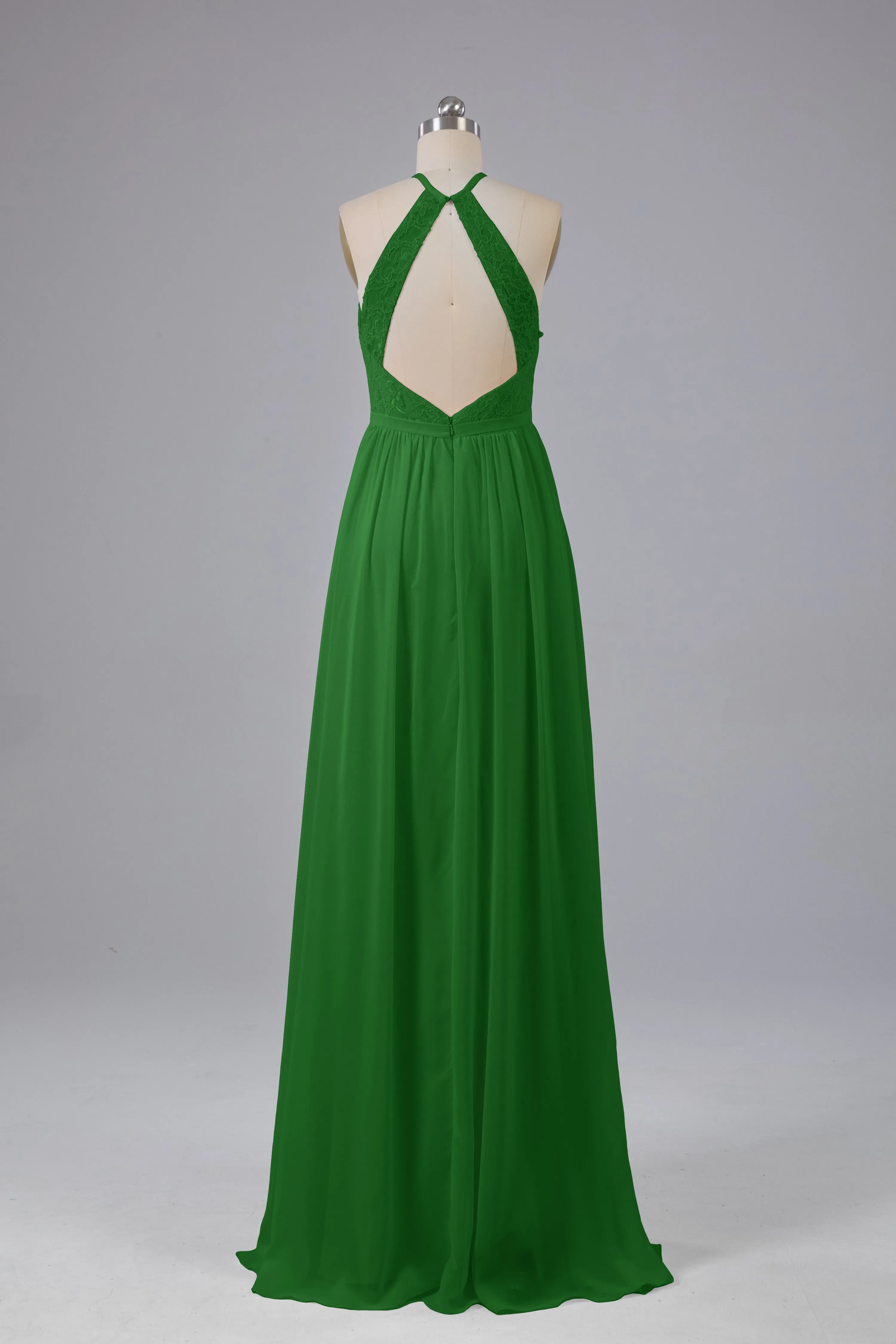 Chiffon Halter A-line Floor Length Bridesmaid Dresses
