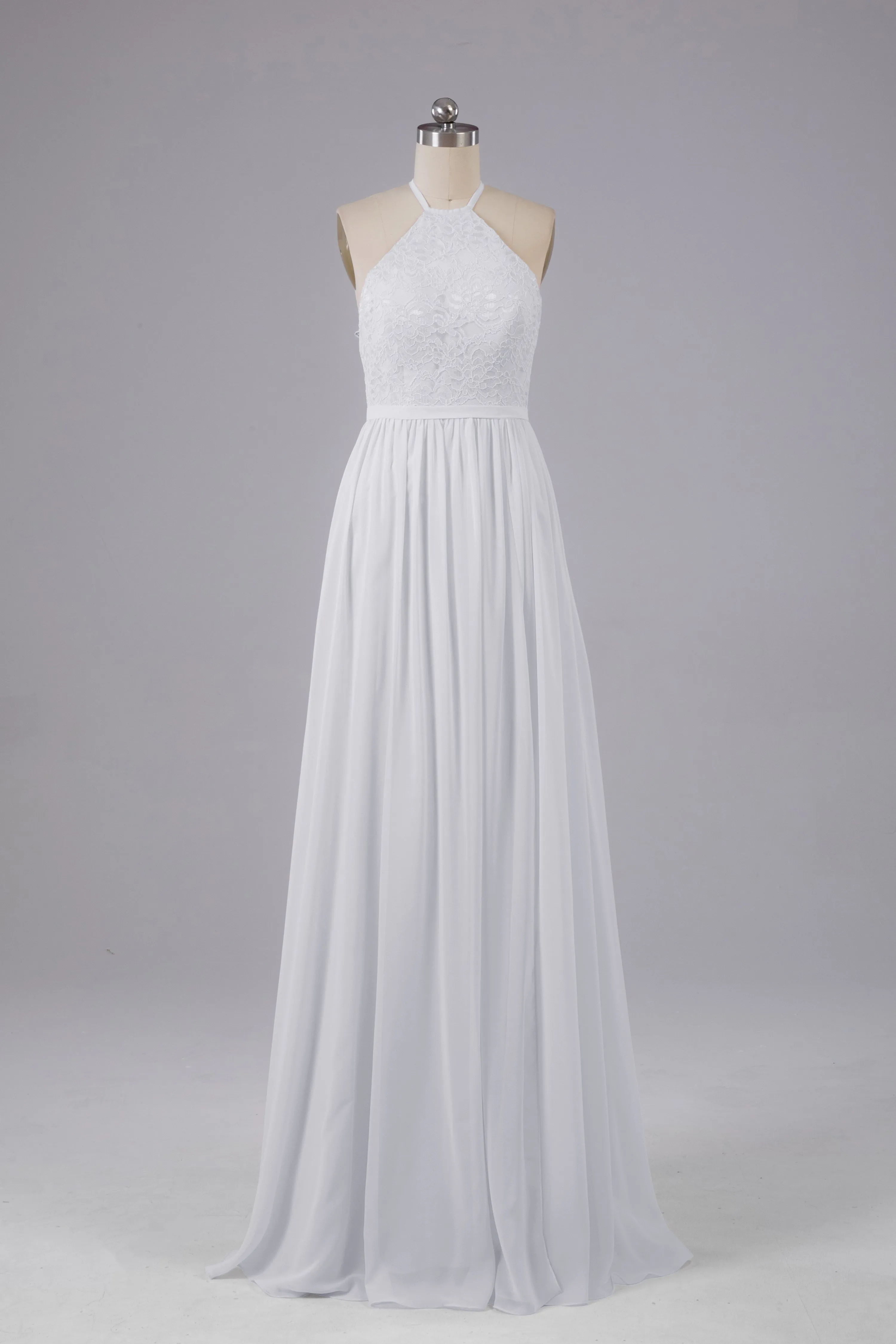Chiffon Halter A-line Floor Length Bridesmaid Dresses