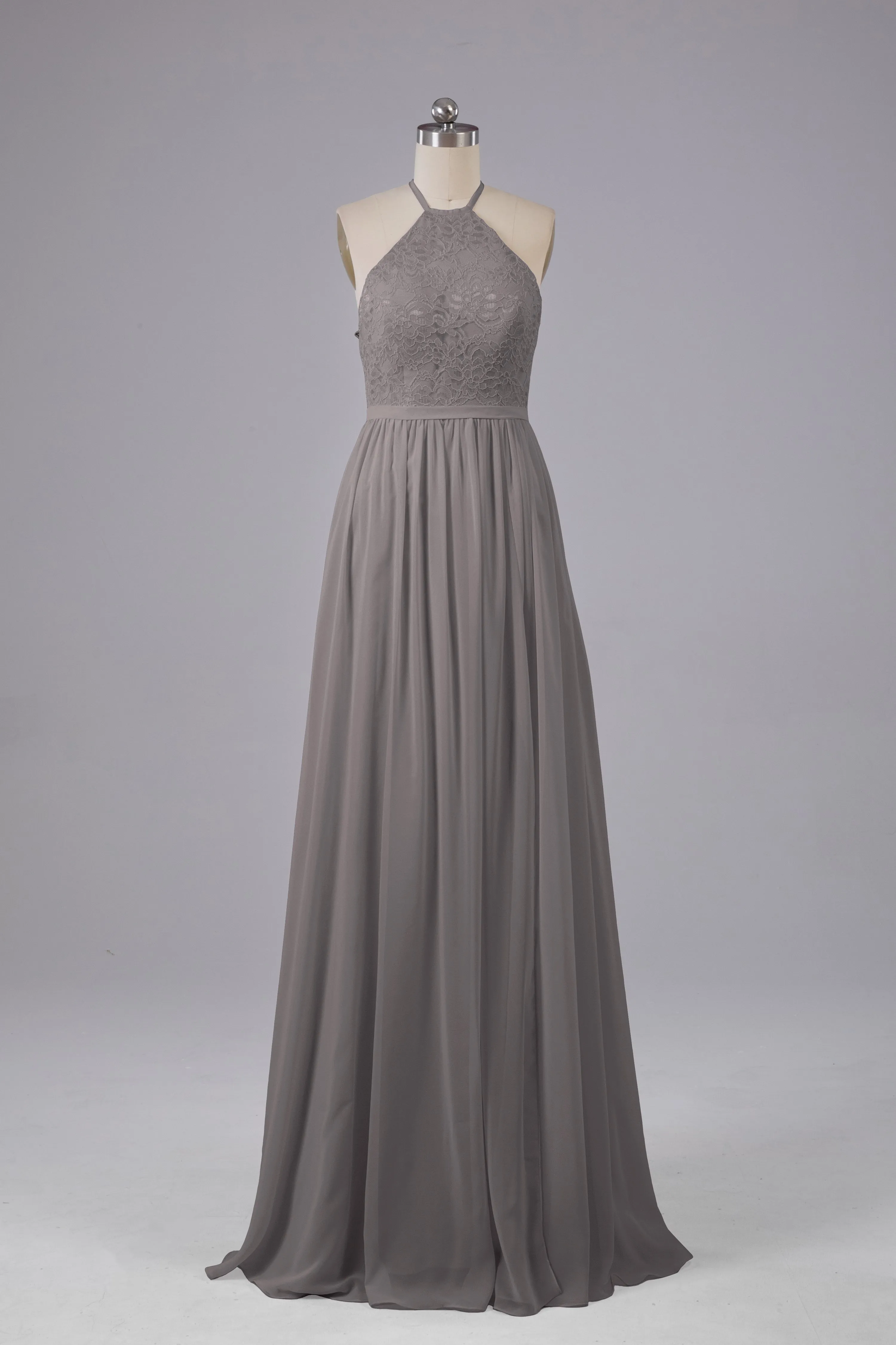 Chiffon Halter A-line Floor Length Bridesmaid Dresses