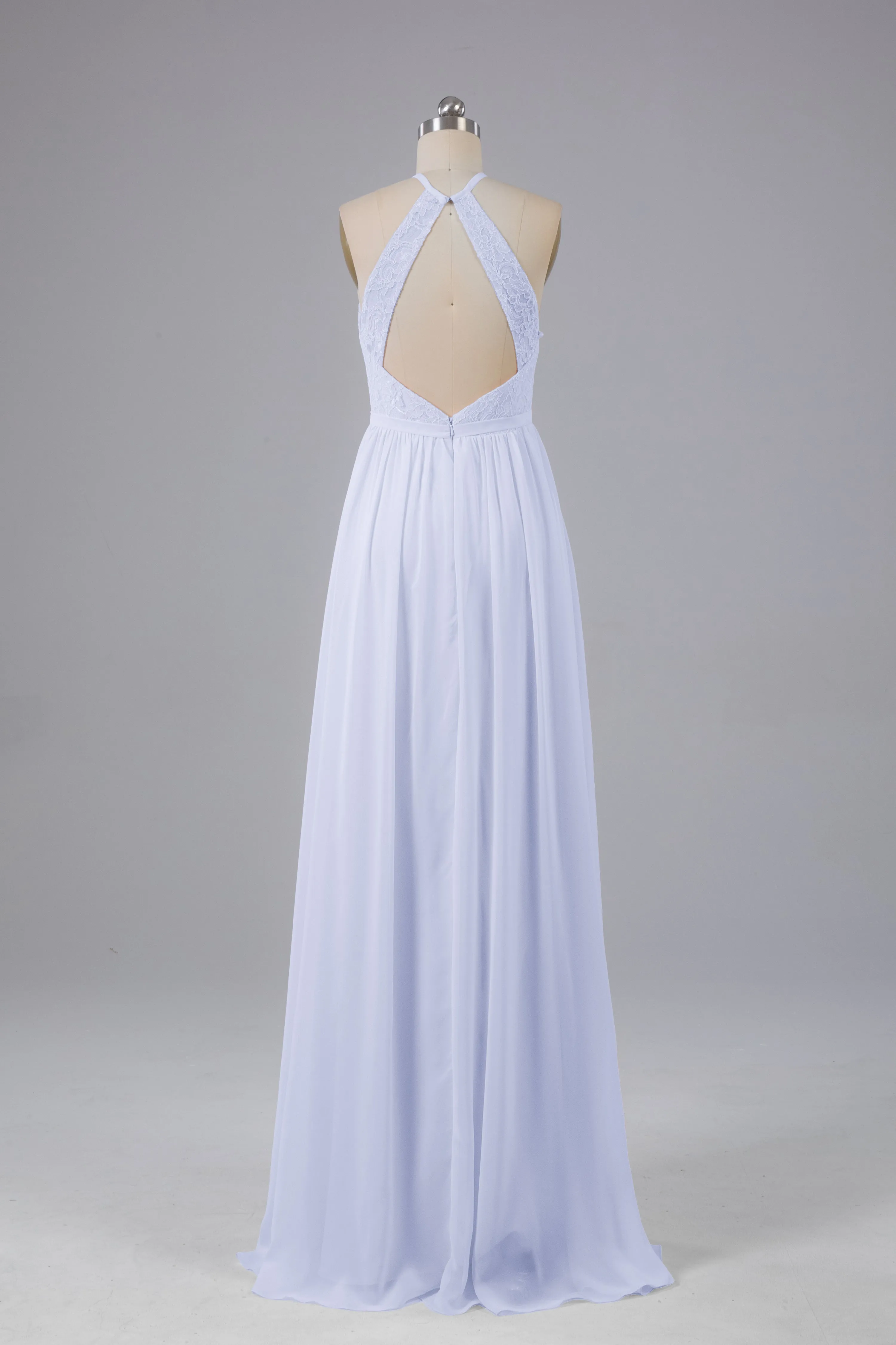 Chiffon Halter A-line Floor Length Bridesmaid Dresses