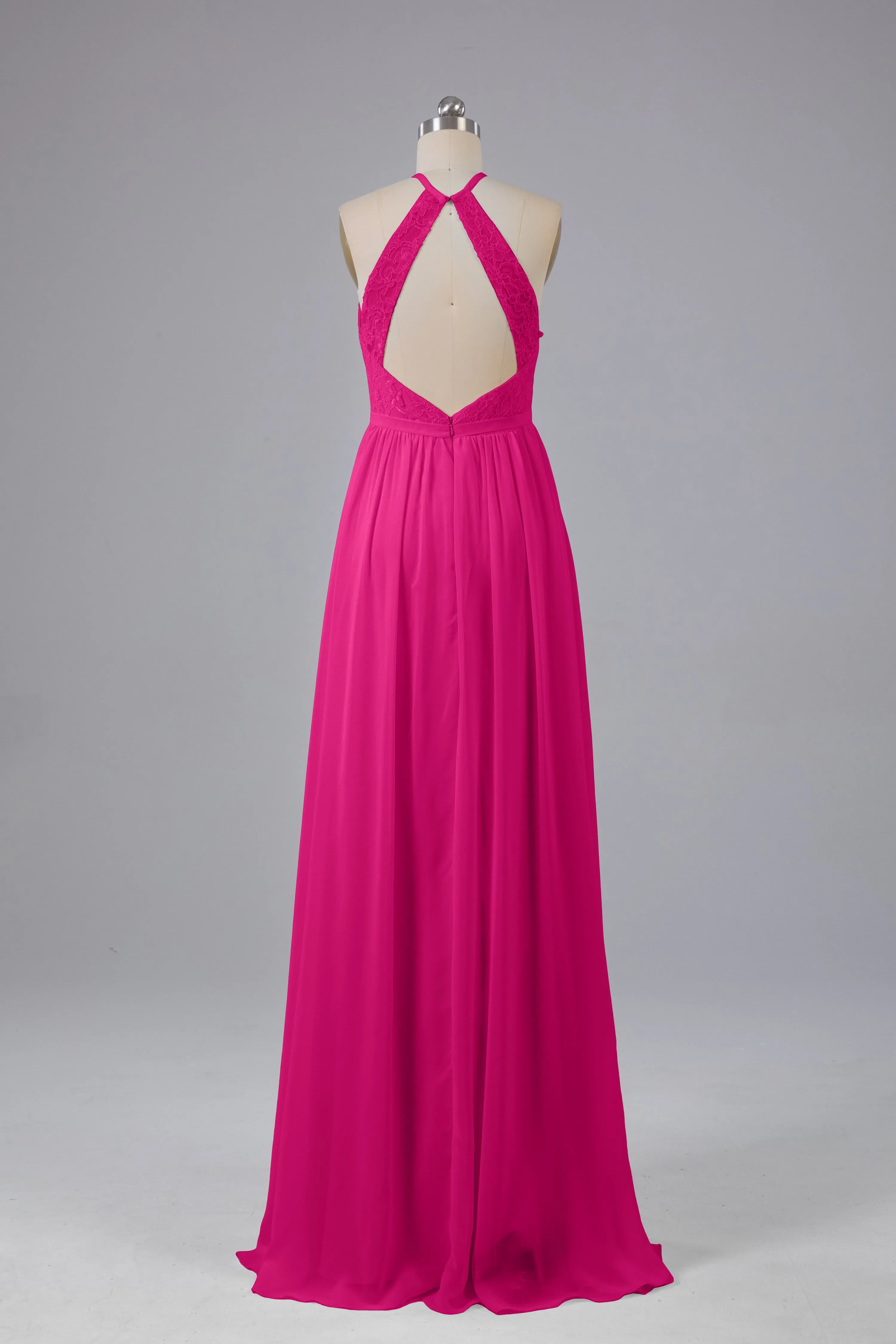 Chiffon Halter A-line Floor Length Bridesmaid Dresses