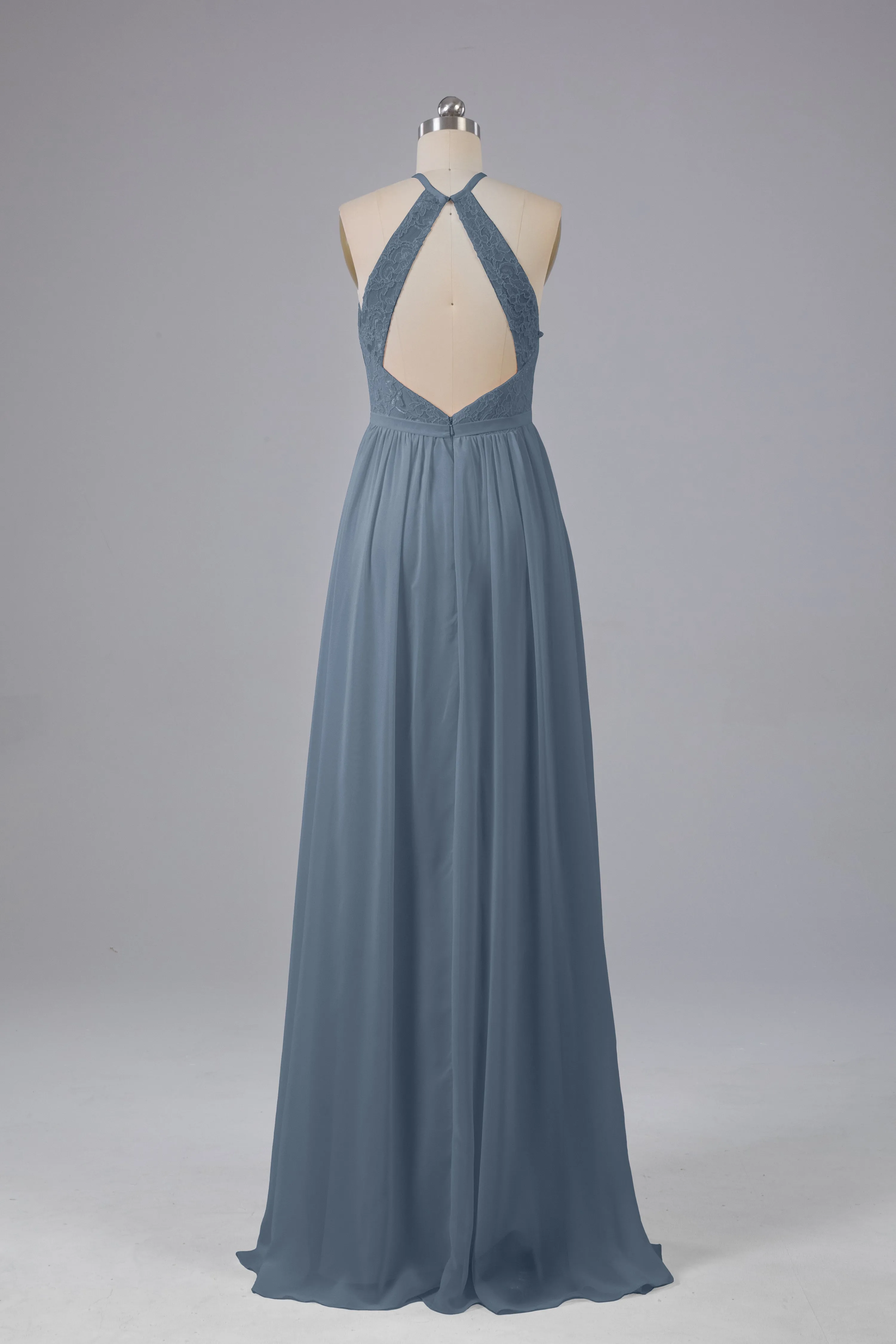 Chiffon Halter A-line Floor Length Bridesmaid Dresses