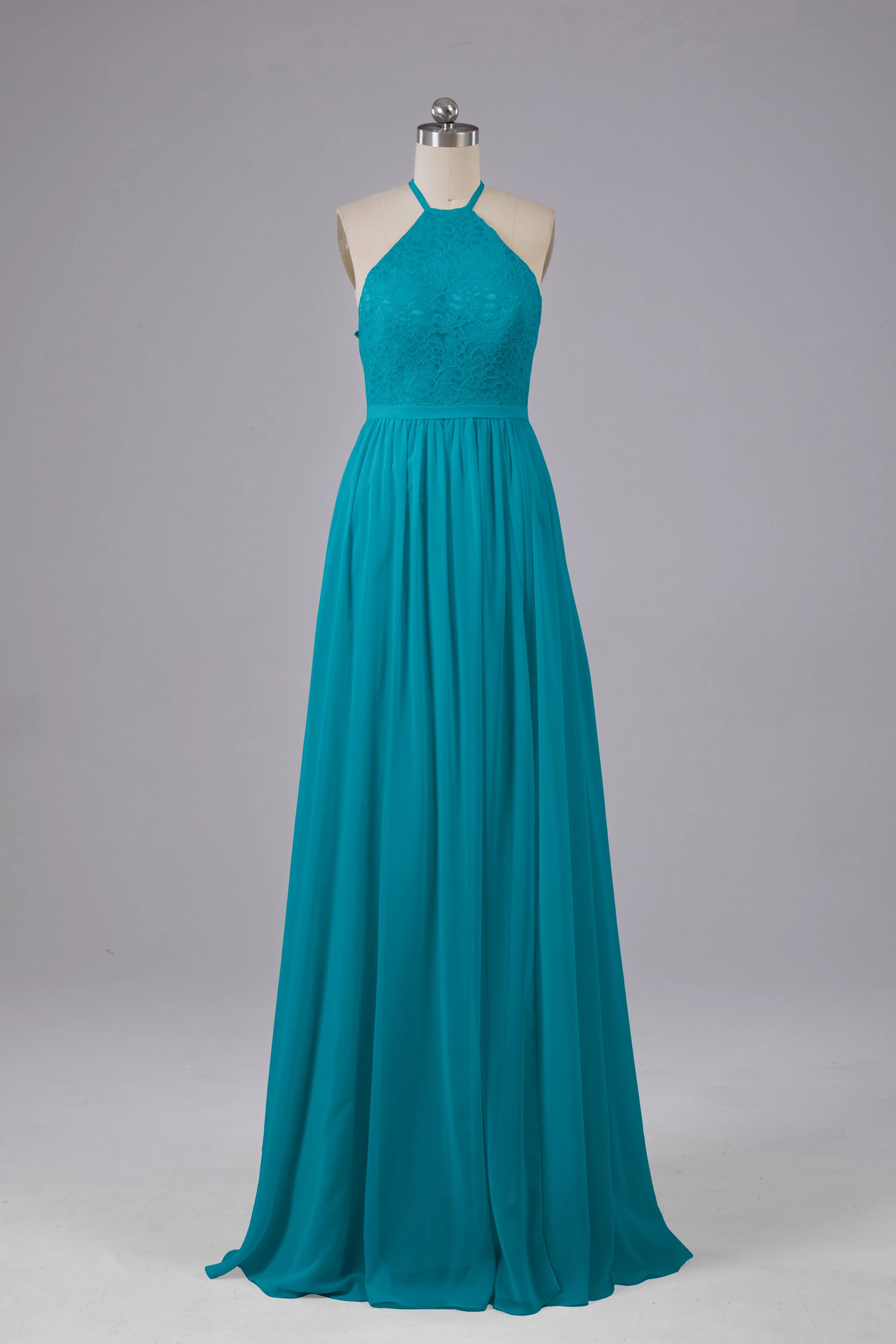 Chiffon Halter A-line Floor Length Bridesmaid Dresses