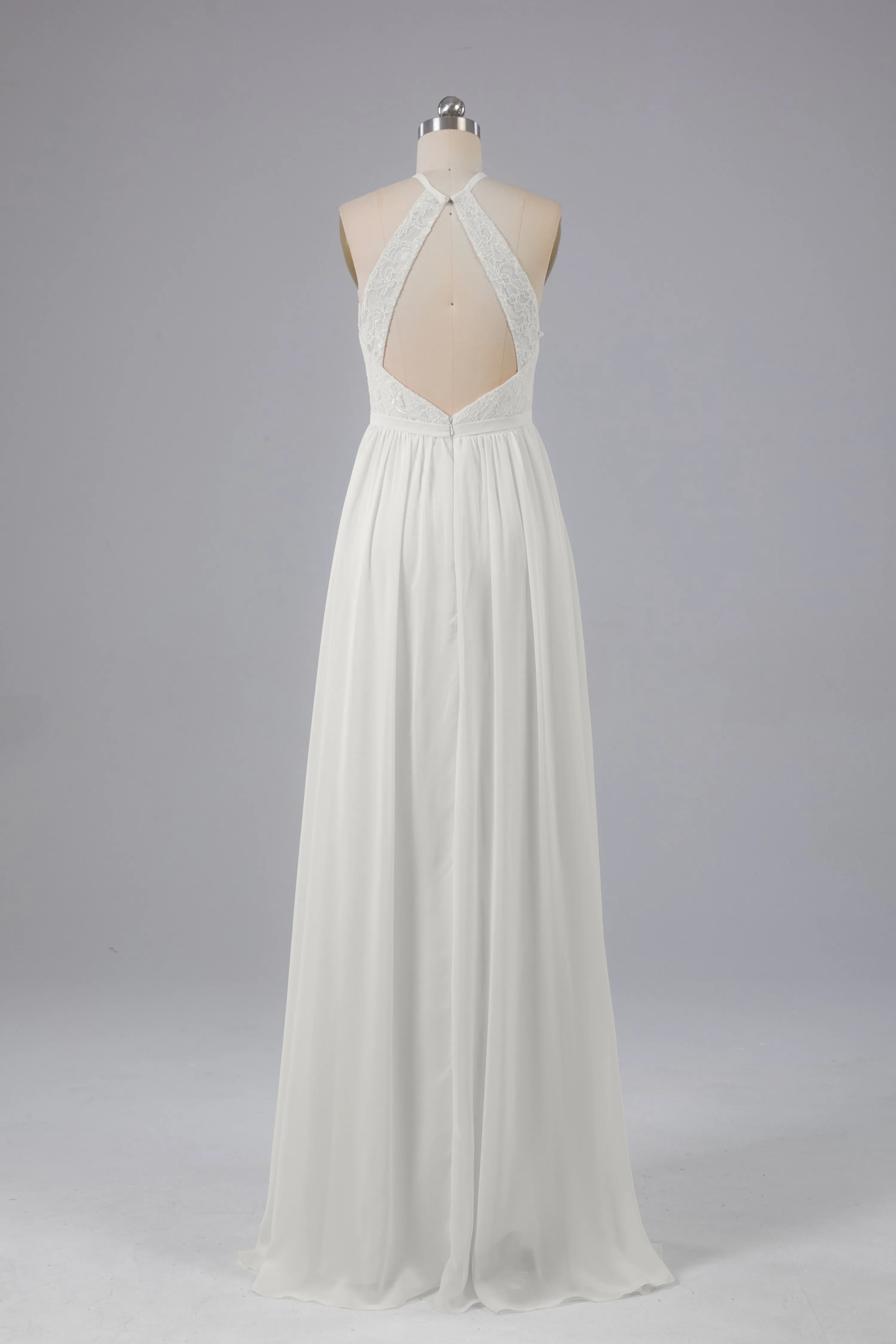 Chiffon Halter A-line Floor Length Bridesmaid Dresses