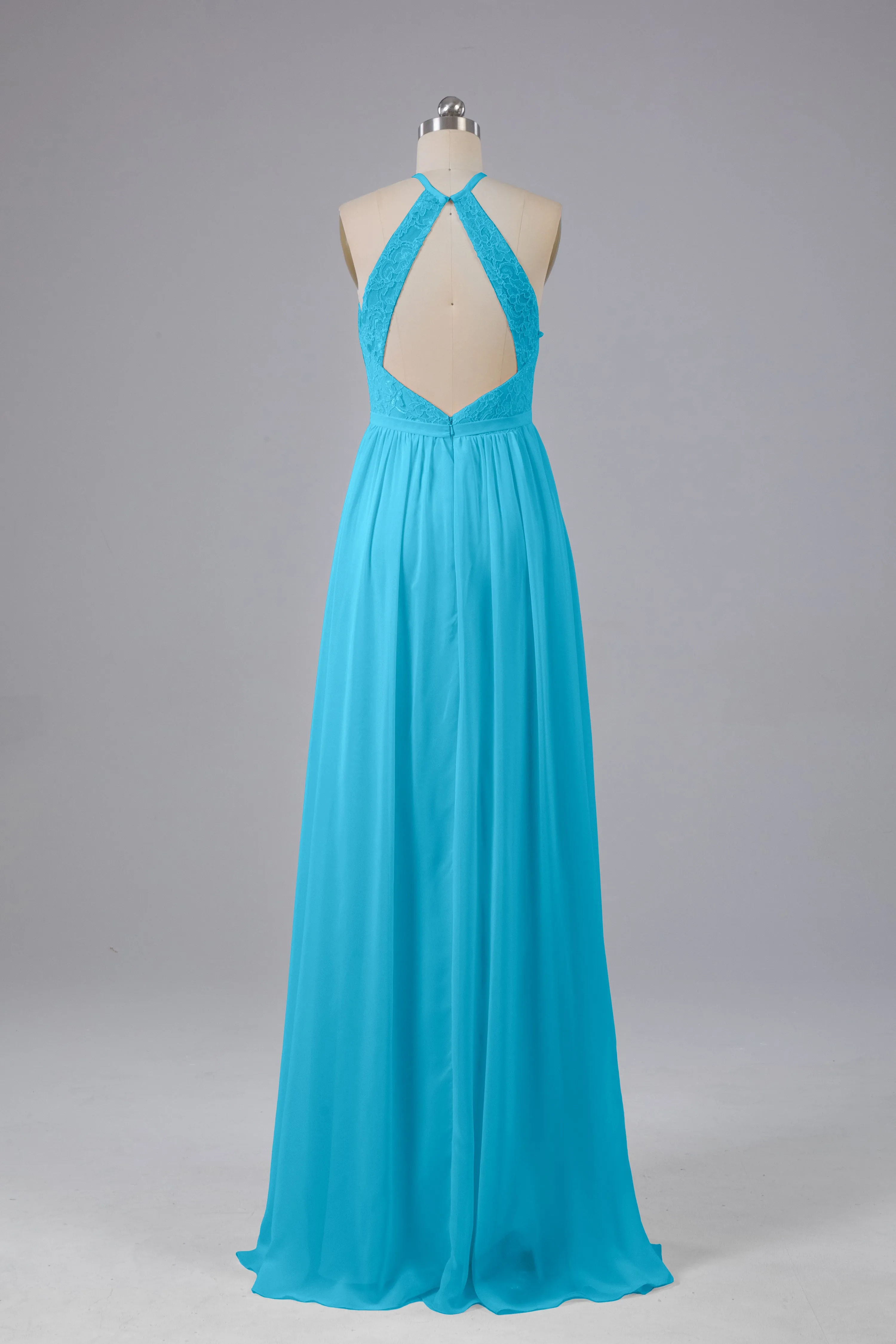 Chiffon Halter A-line Floor Length Bridesmaid Dresses