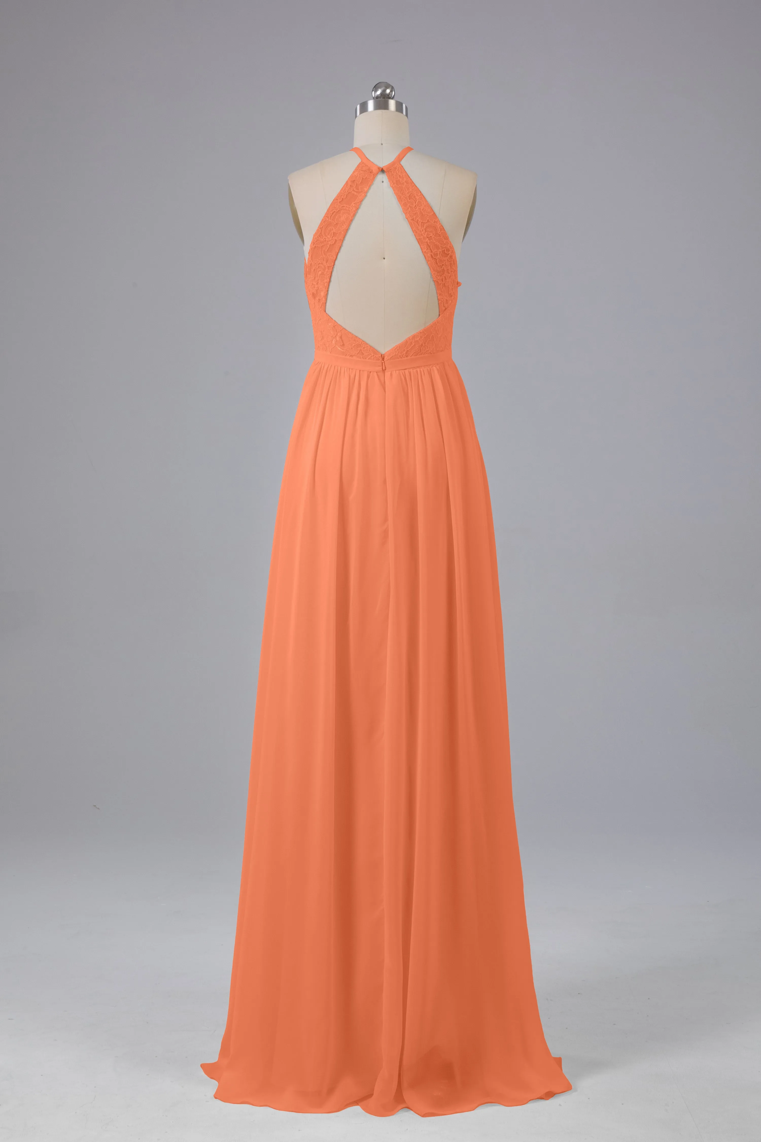 Chiffon Halter A-line Floor Length Bridesmaid Dresses