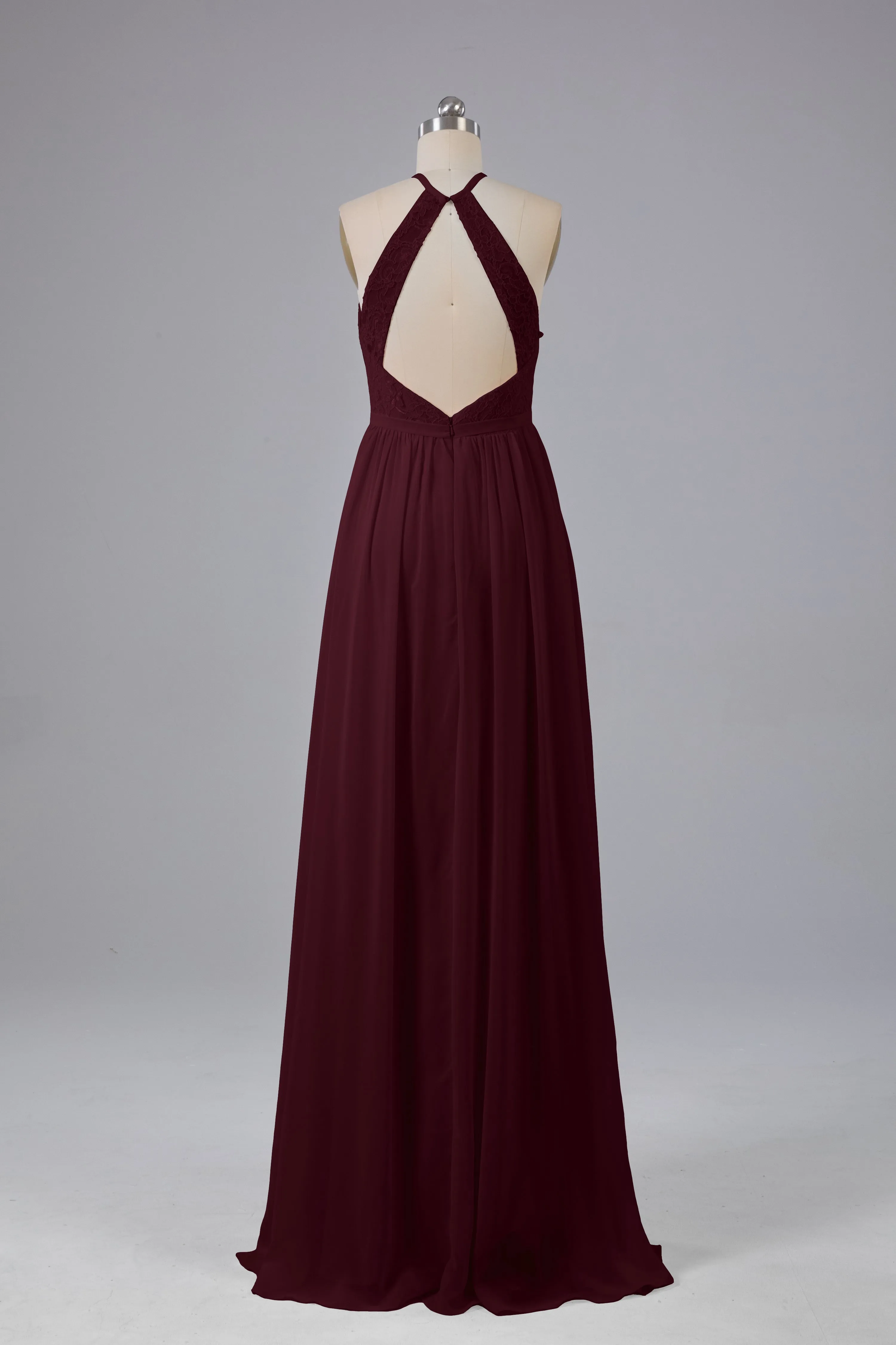 Chiffon Halter A-line Floor Length Bridesmaid Dresses