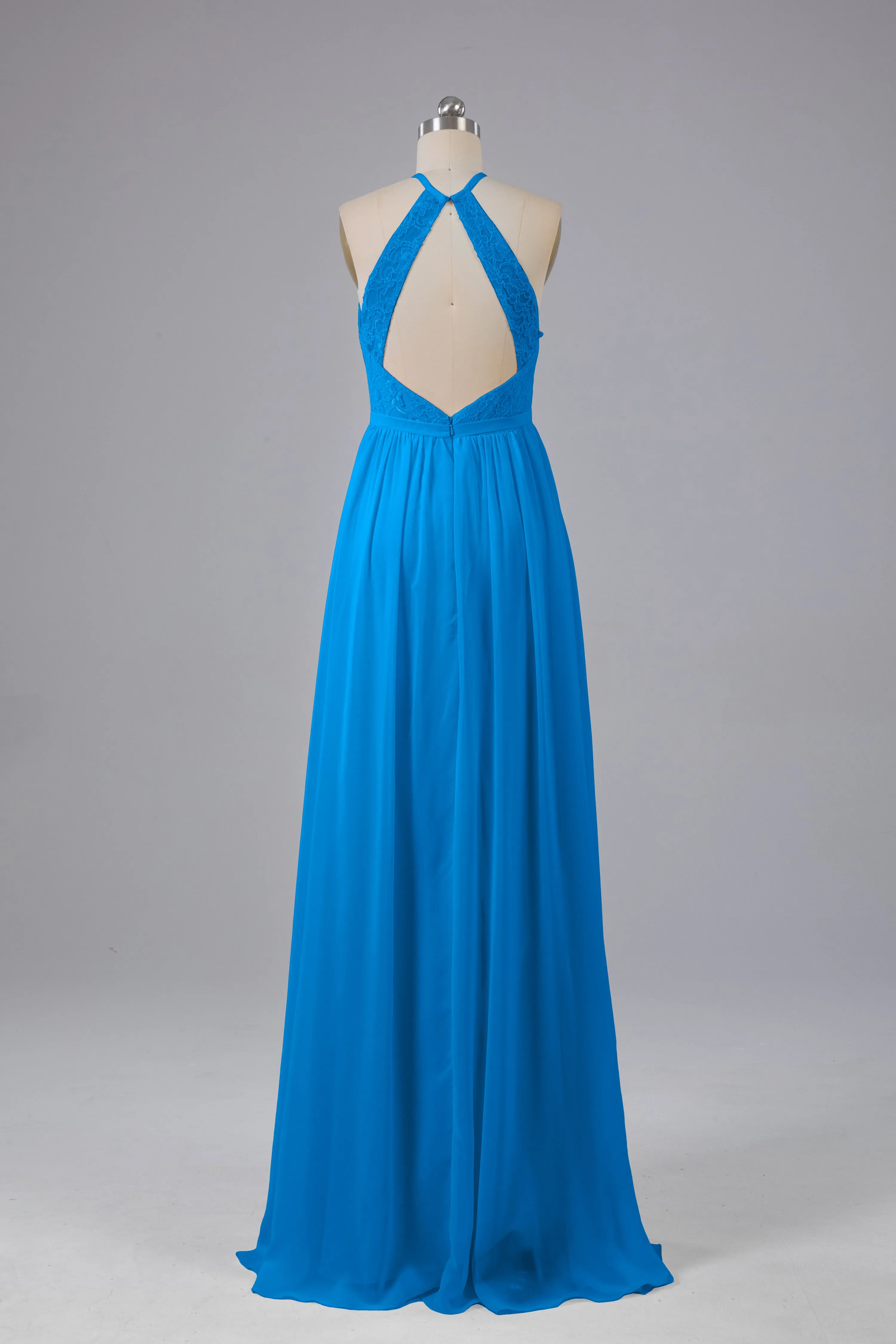 Chiffon Halter A-line Floor Length Bridesmaid Dresses