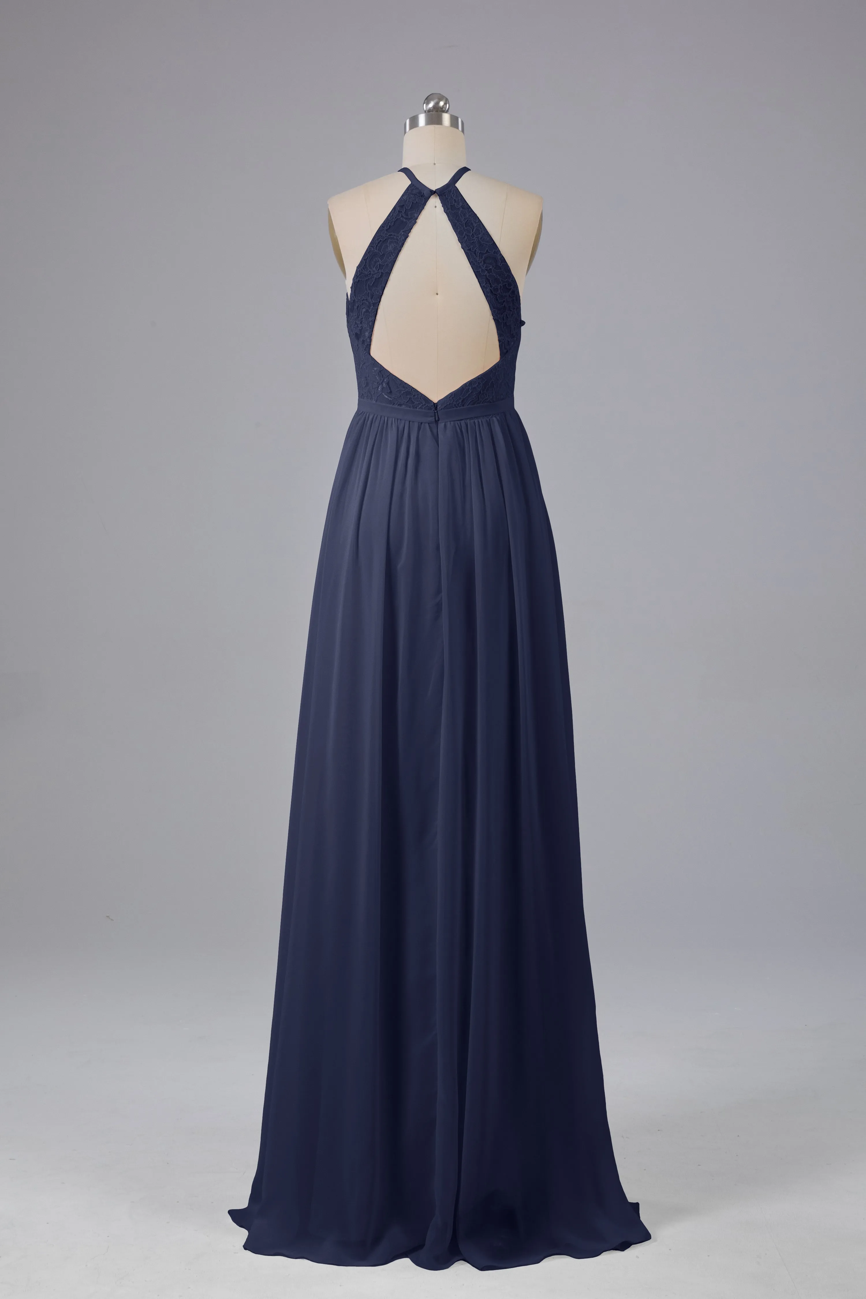 Chiffon Halter A-line Floor Length Bridesmaid Dresses