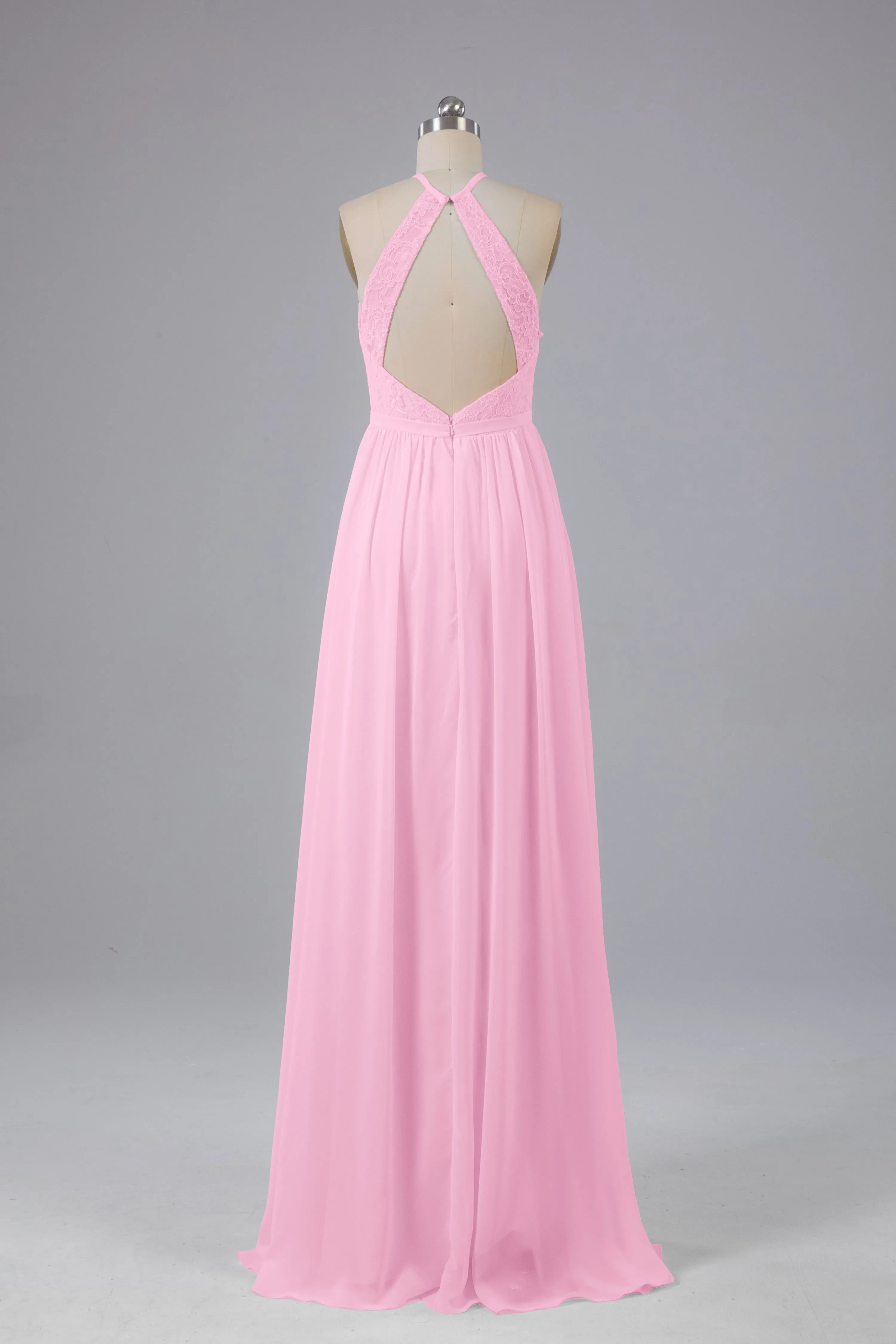 Chiffon Halter A-line Floor Length Bridesmaid Dresses