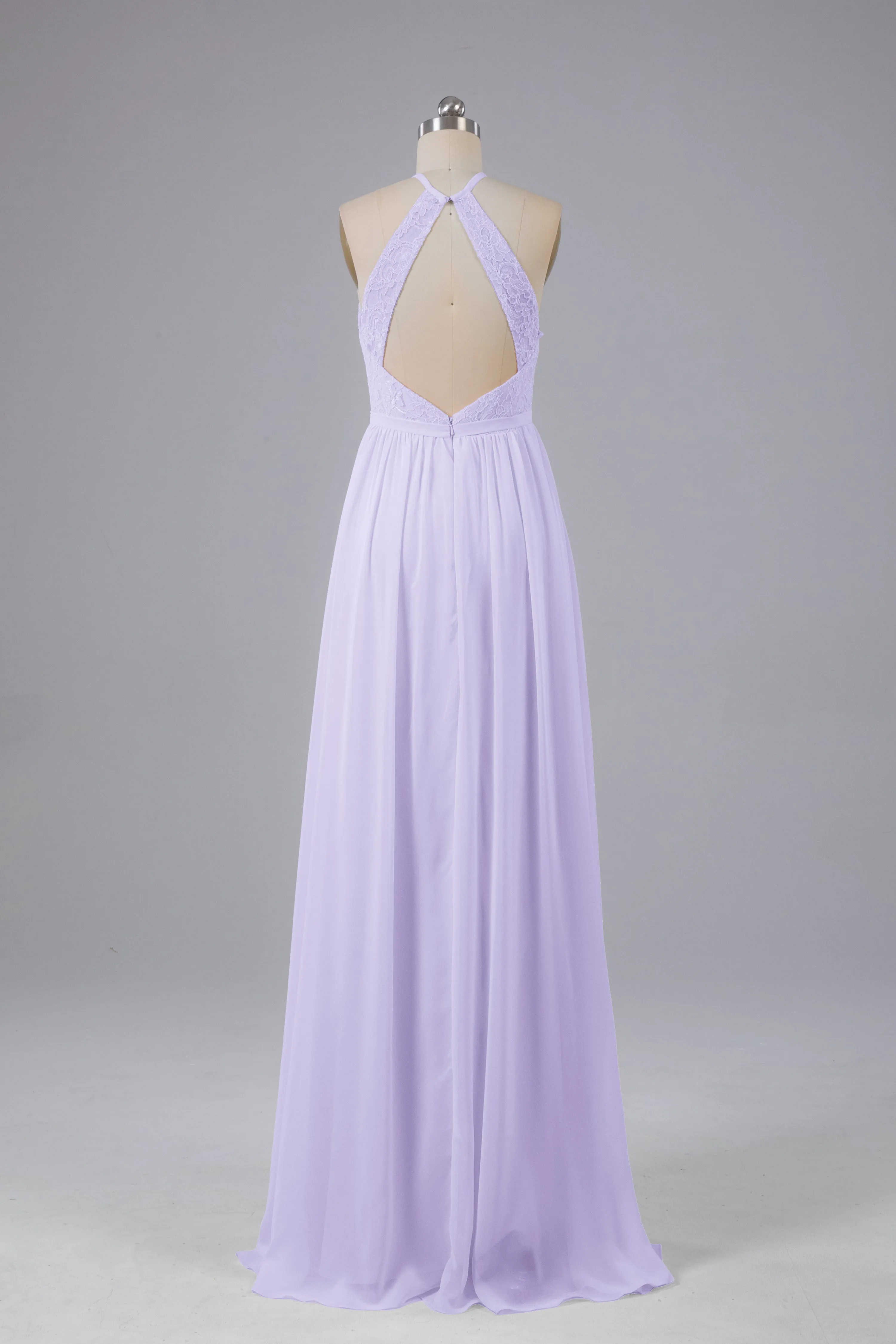 Chiffon Halter A-line Floor Length Bridesmaid Dresses