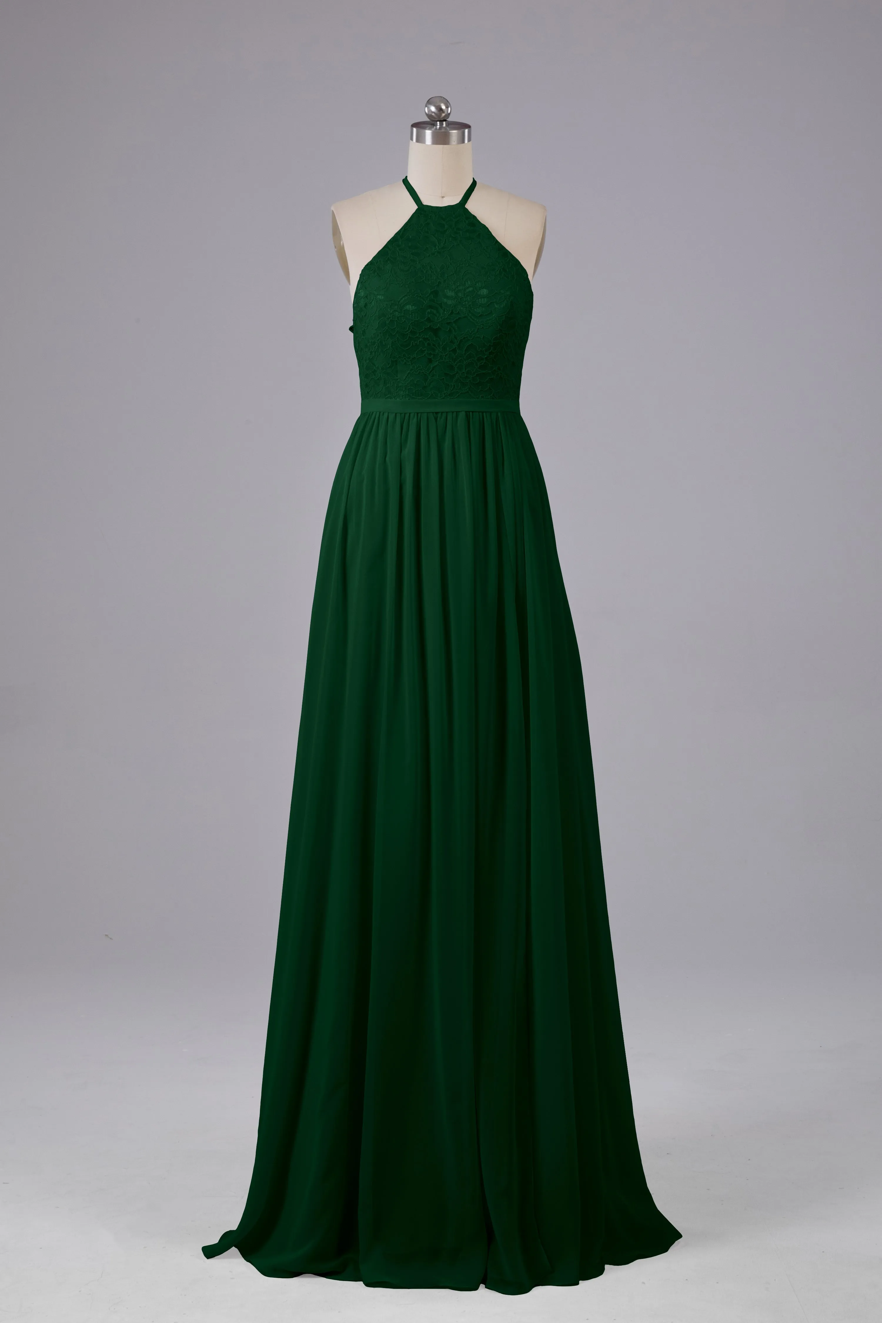 Chiffon Halter A-line Floor Length Bridesmaid Dresses
