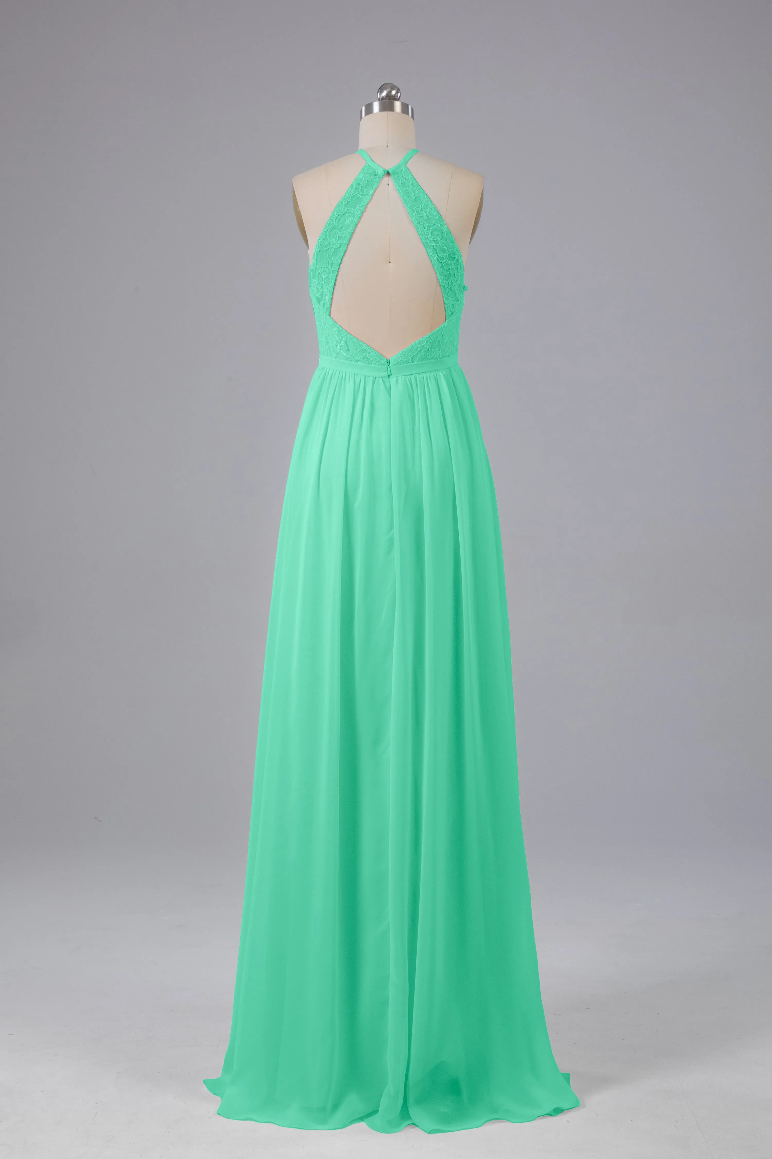 Chiffon Halter A-line Floor Length Bridesmaid Dresses