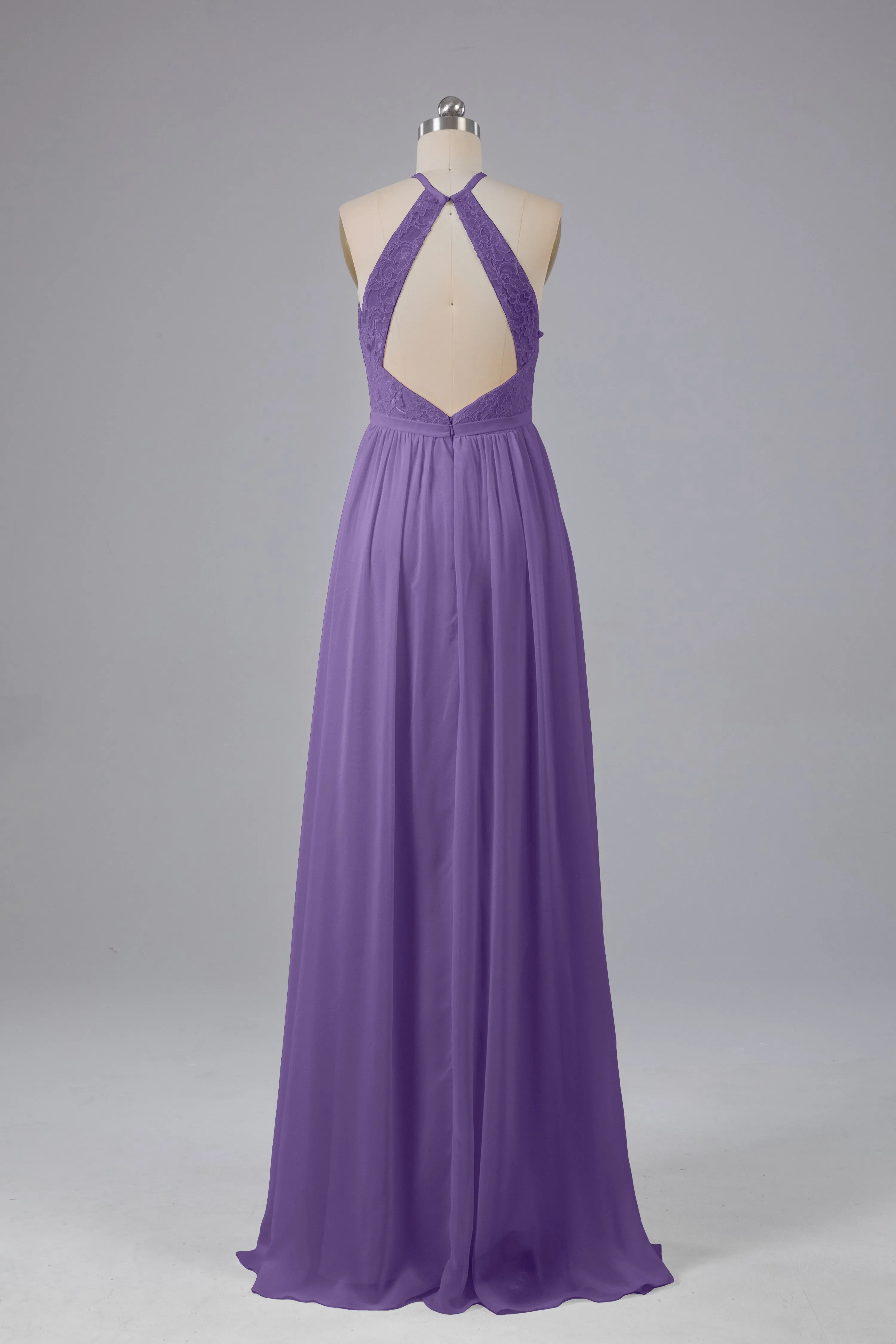 Chiffon Halter A-line Floor Length Bridesmaid Dresses