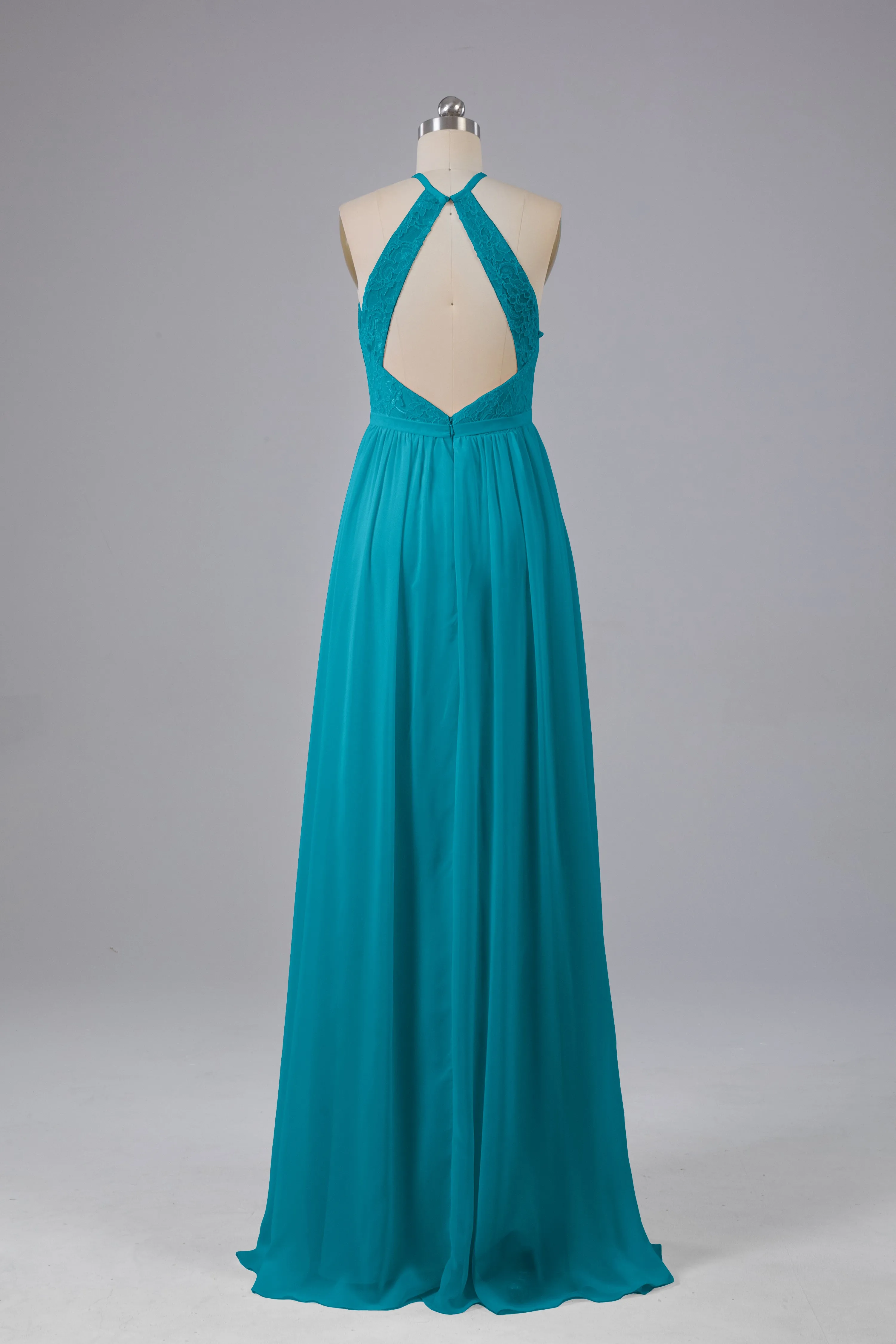 Chiffon Halter A-line Floor Length Bridesmaid Dresses