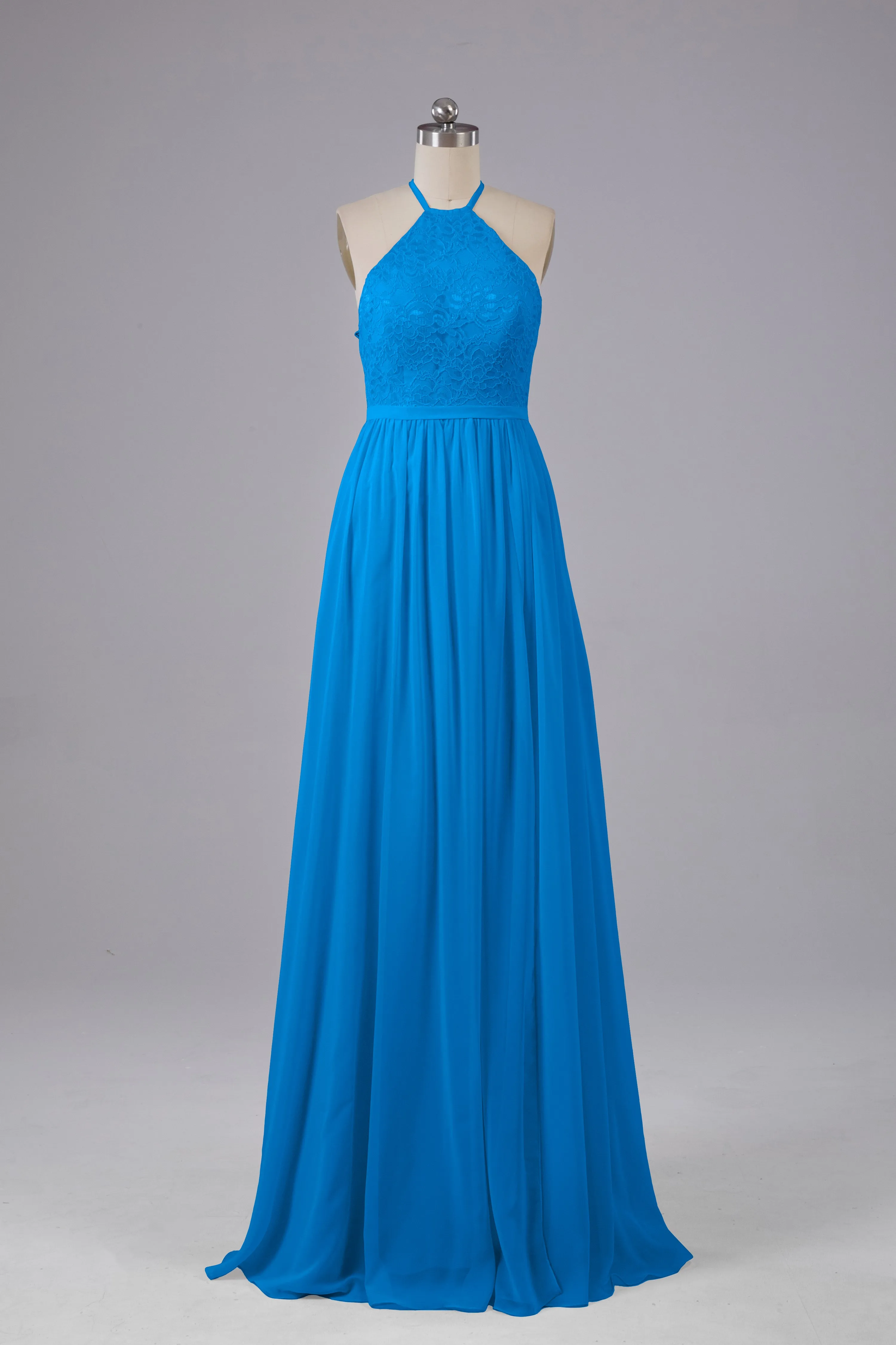 Chiffon Halter A-line Floor Length Bridesmaid Dresses