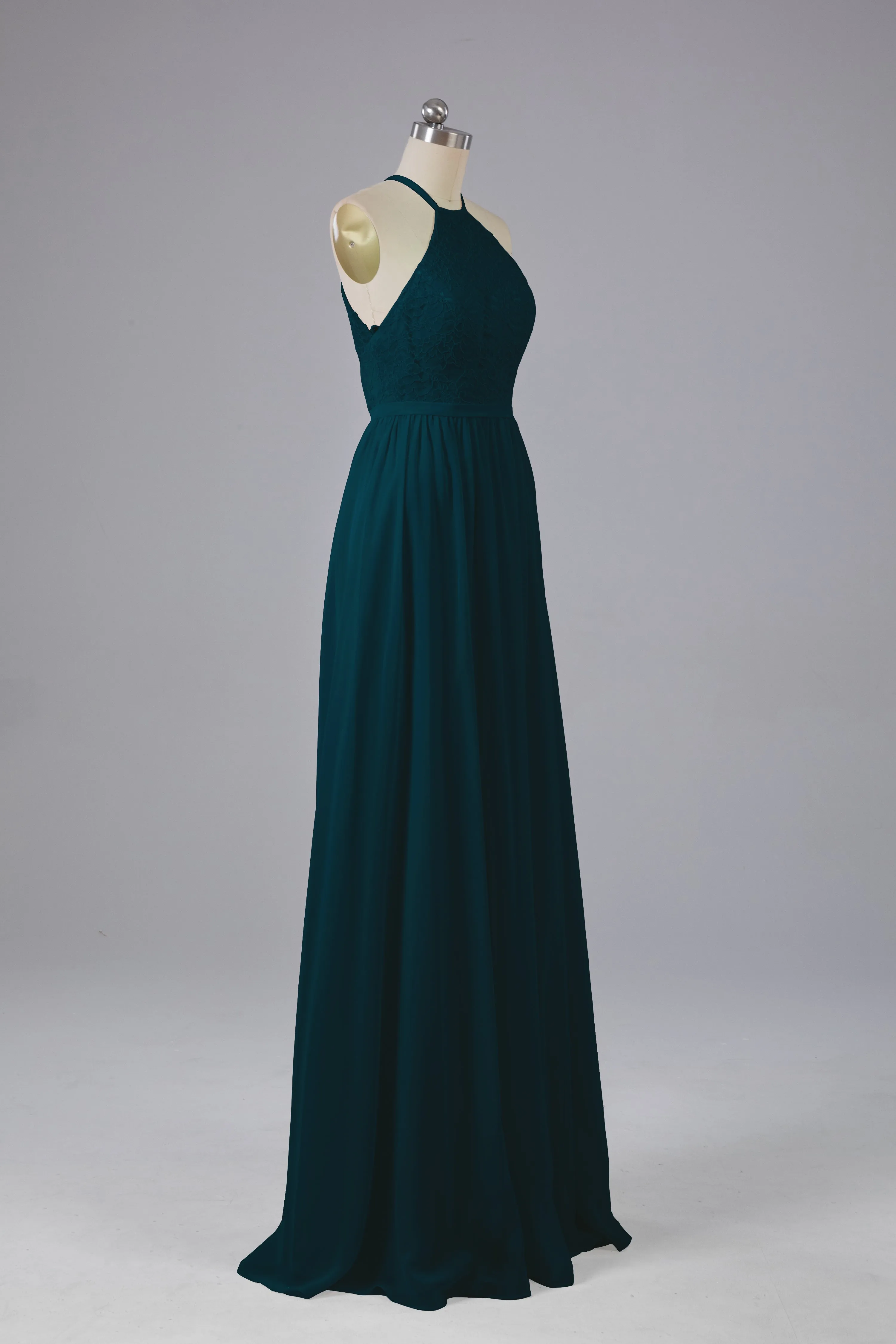 Chiffon Halter A-line Floor Length Bridesmaid Dresses