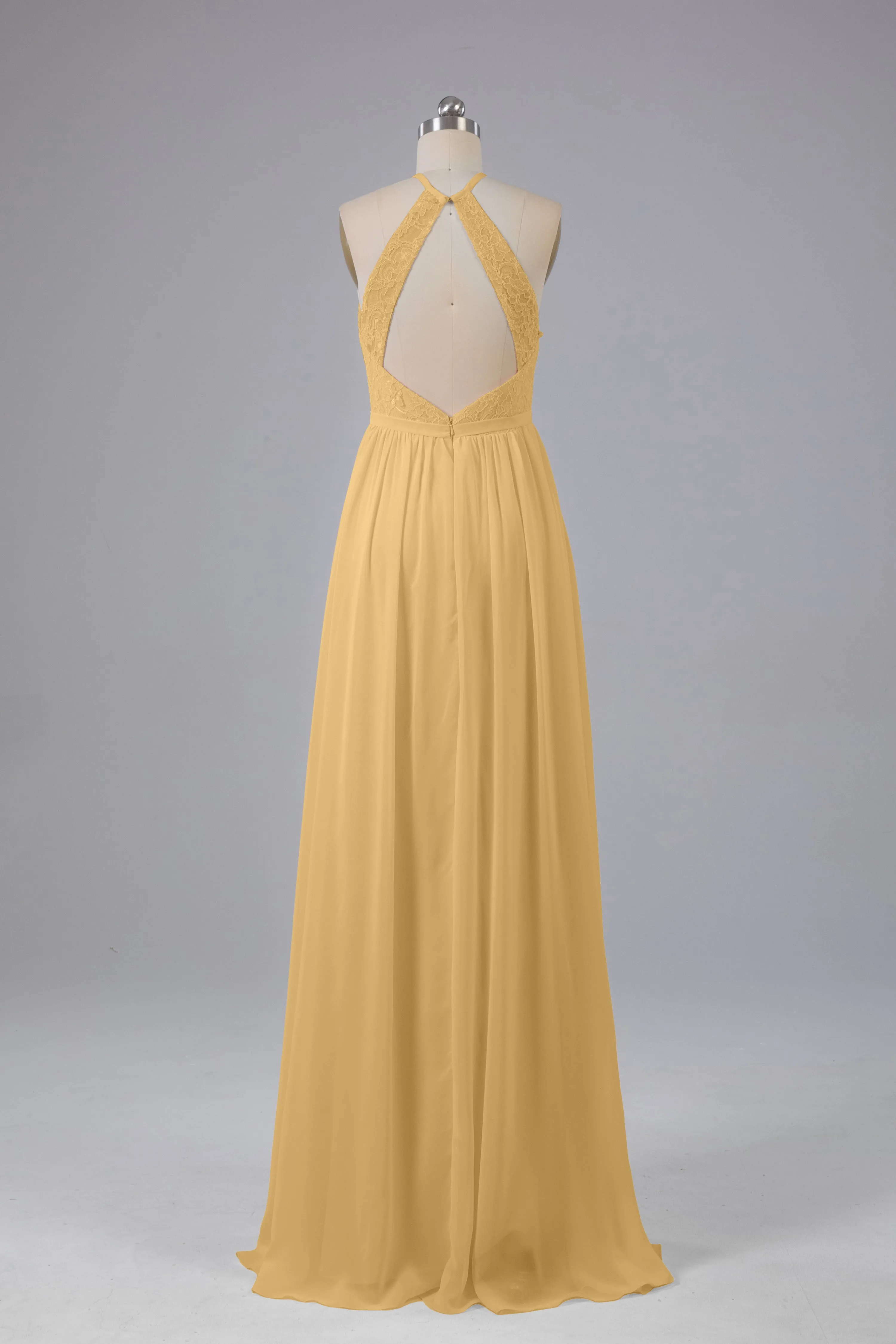 Chiffon Halter A-line Floor Length Bridesmaid Dresses