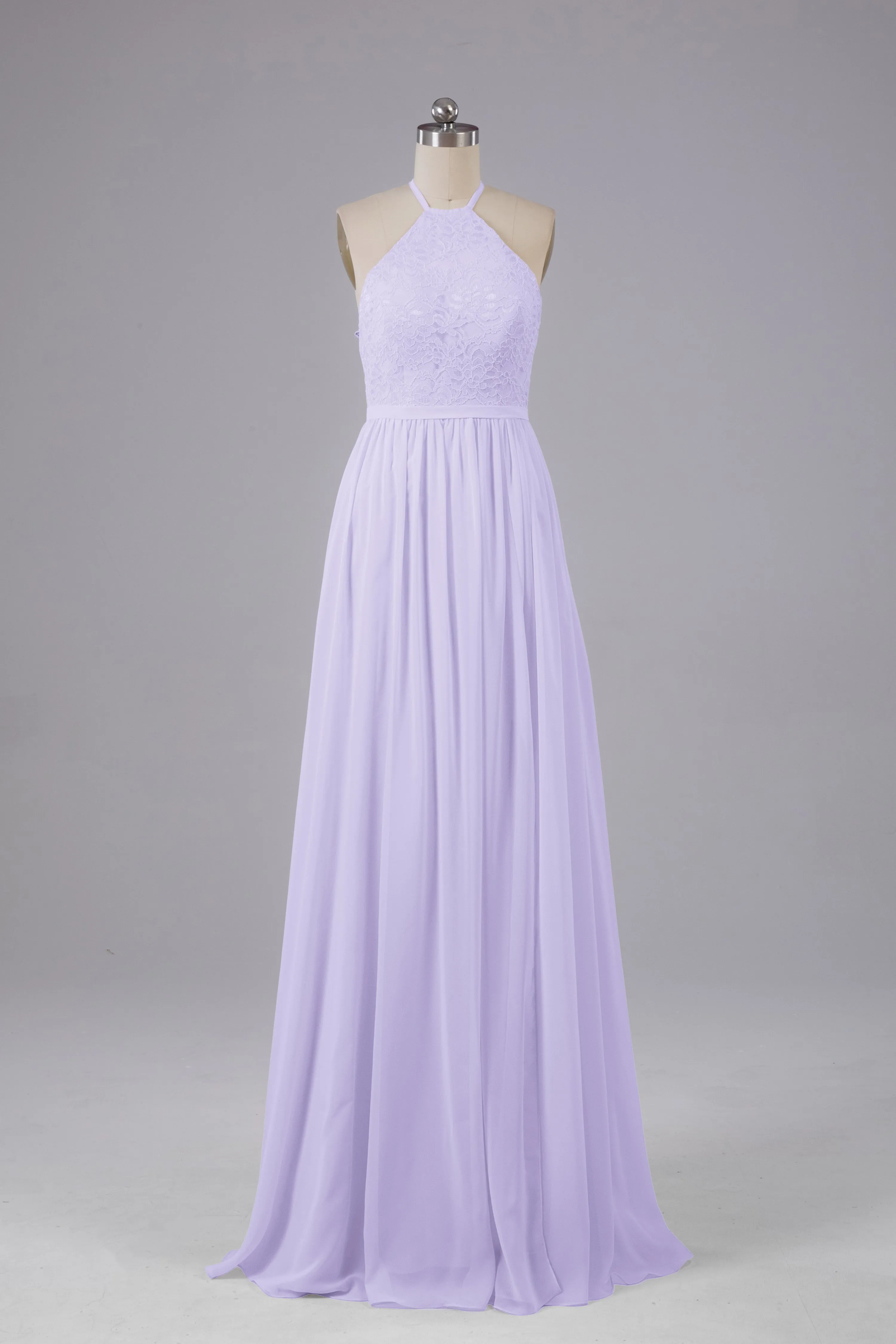 Chiffon Halter A-line Floor Length Bridesmaid Dresses