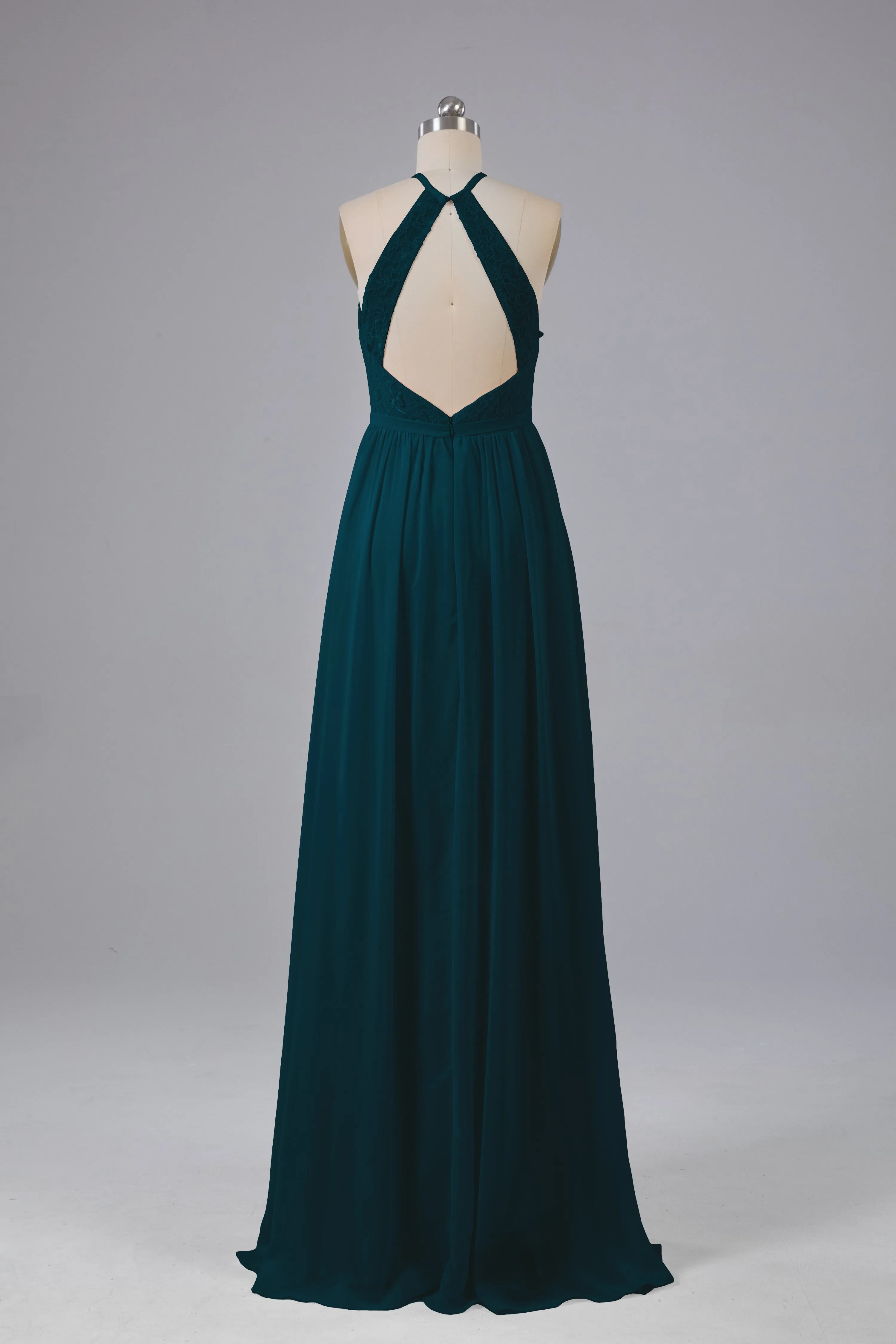 Chiffon Halter A-line Floor Length Bridesmaid Dresses