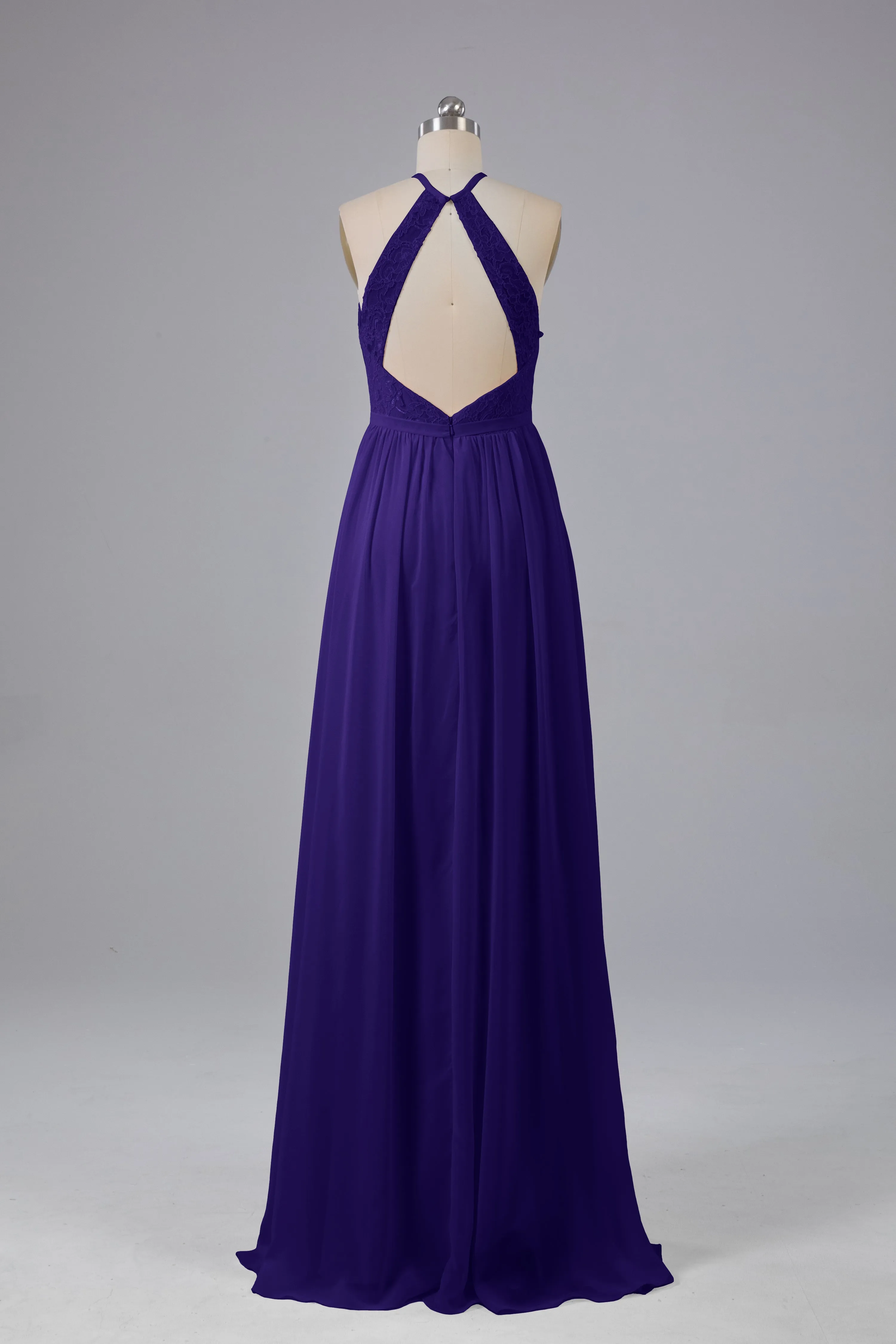 Chiffon Halter A-line Floor Length Bridesmaid Dresses