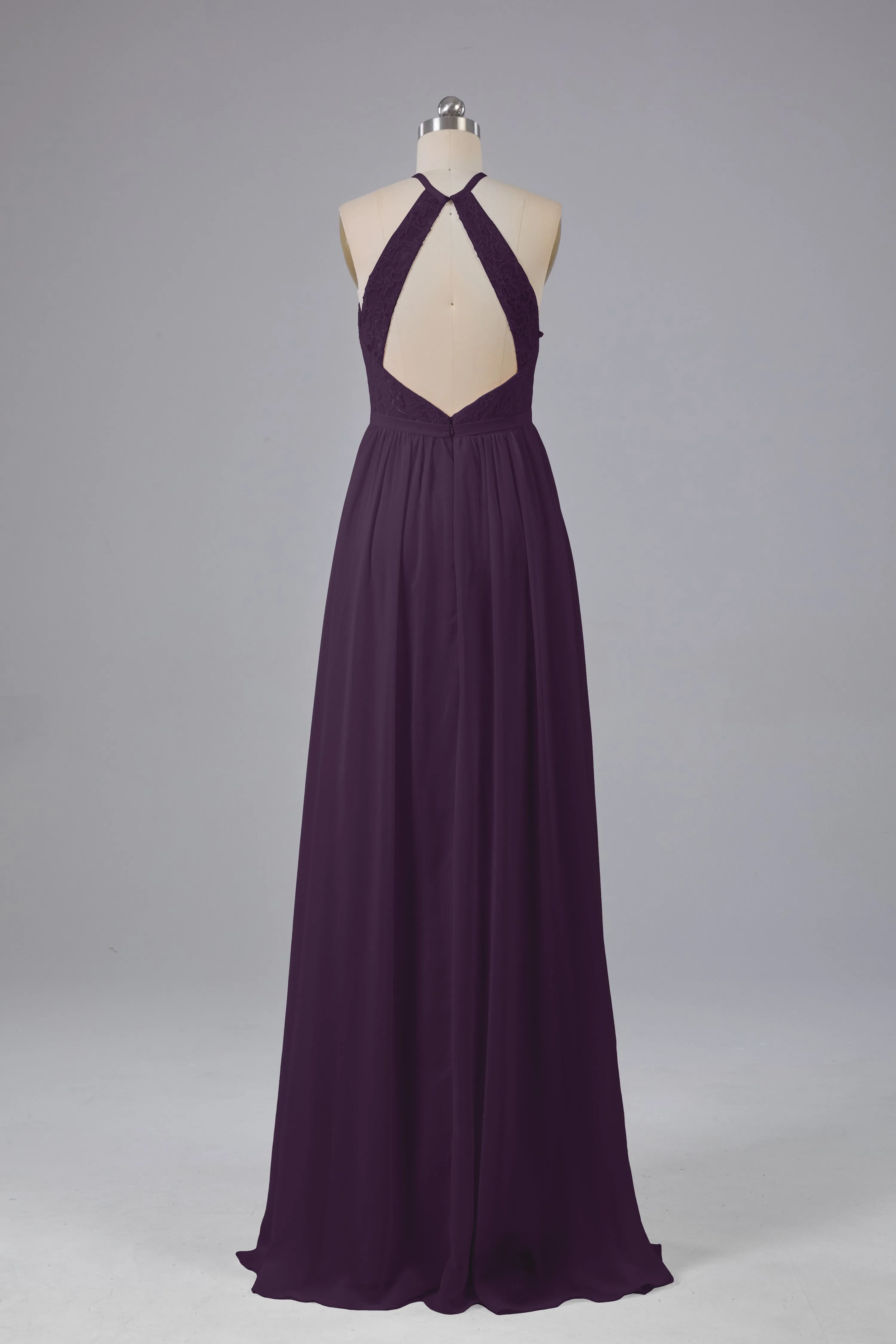 Chiffon Halter A-line Floor Length Bridesmaid Dresses