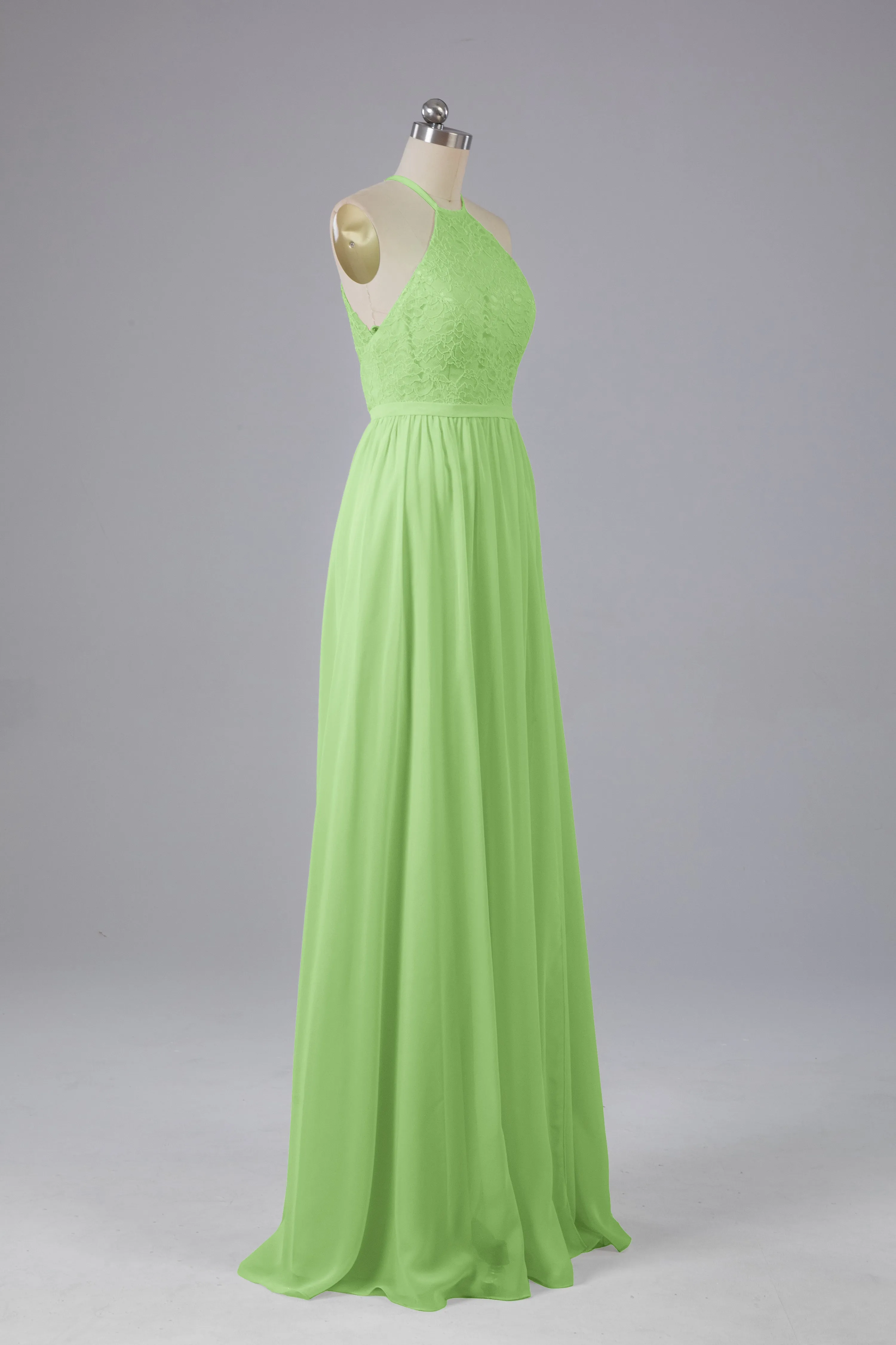 Chiffon Halter A-line Floor Length Bridesmaid Dresses